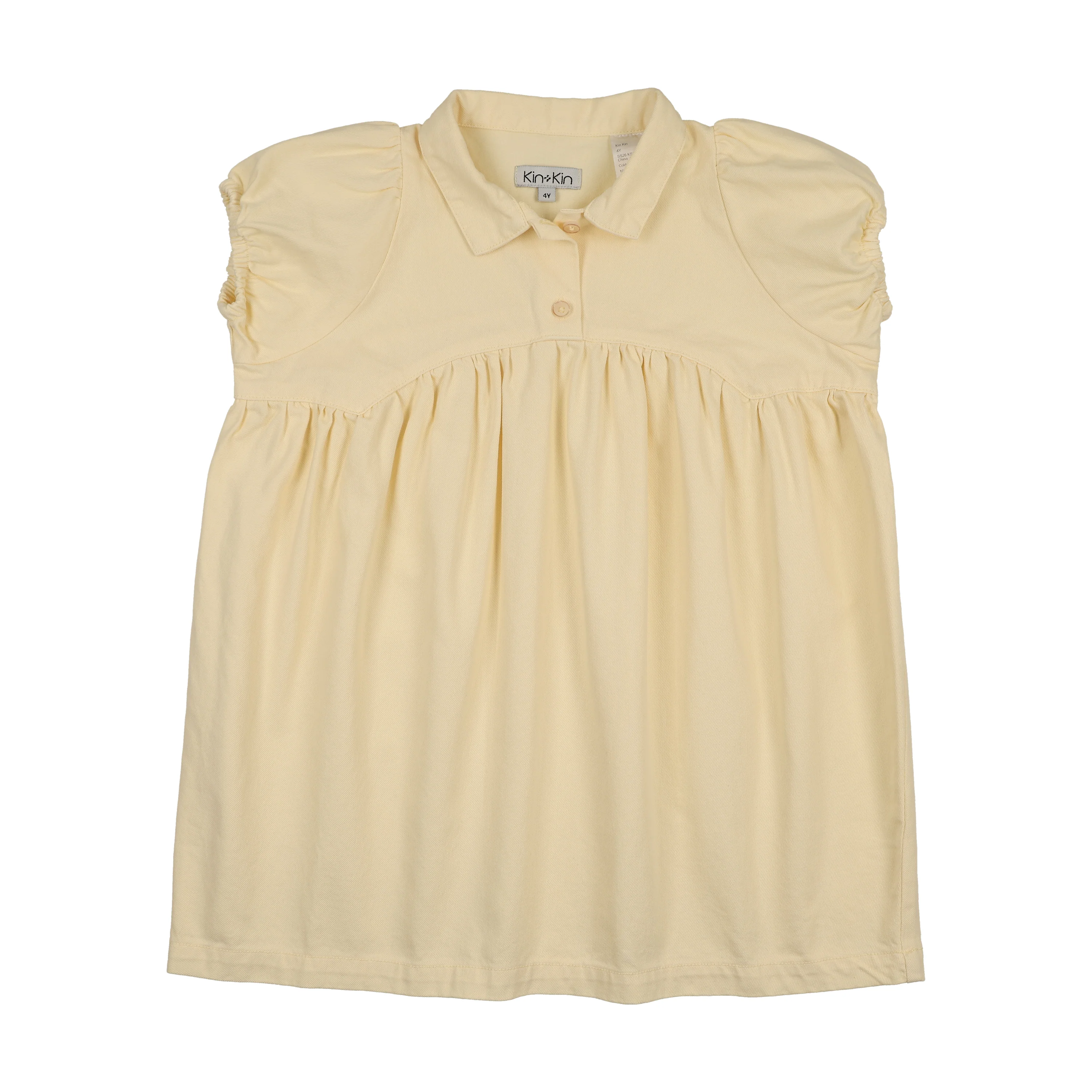 Kin And Kin Denim Short Sleeve Shirt Dress - Yellow Denim