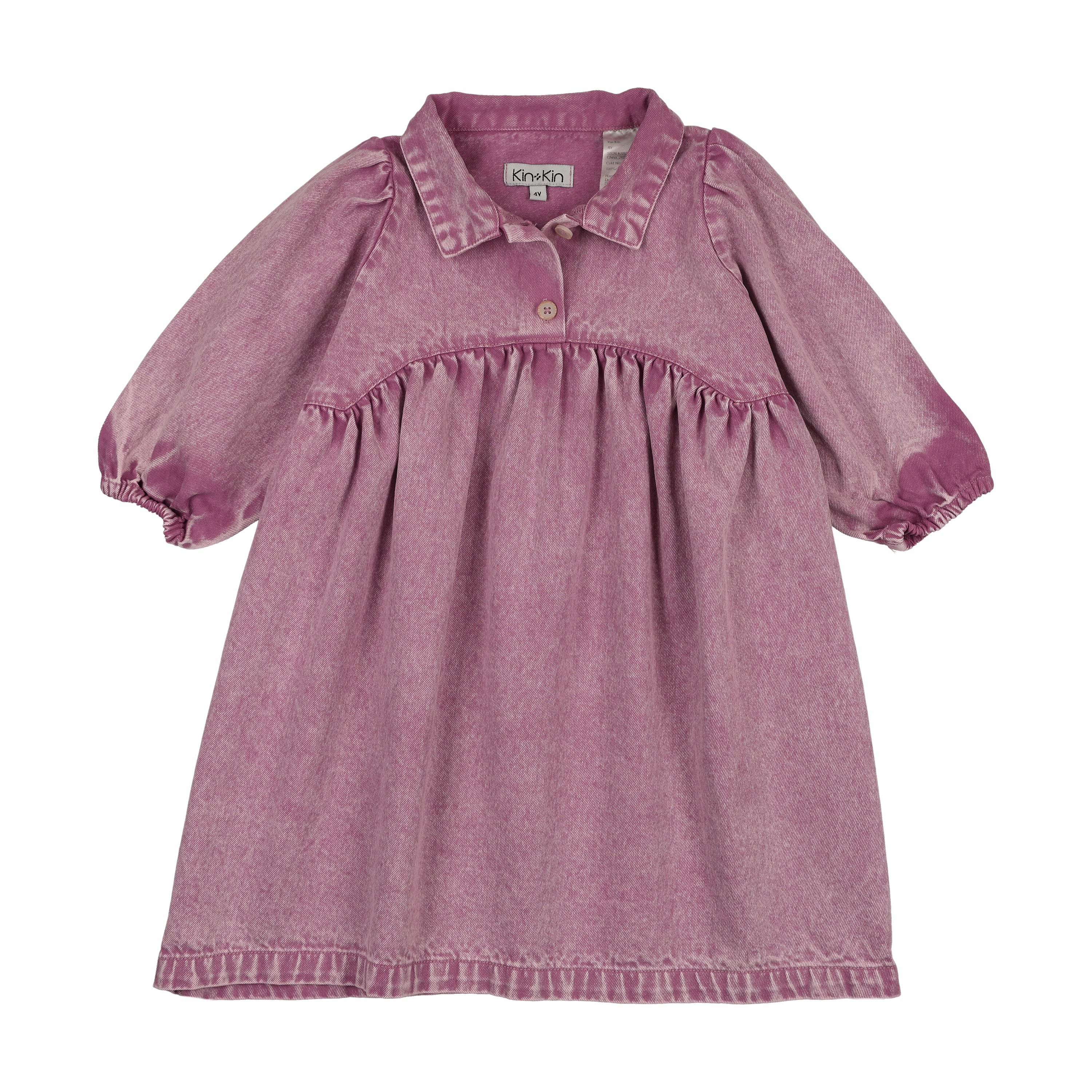 Kin And Kin Denim Long Sleeve Shirt Dress - Mauve Denim