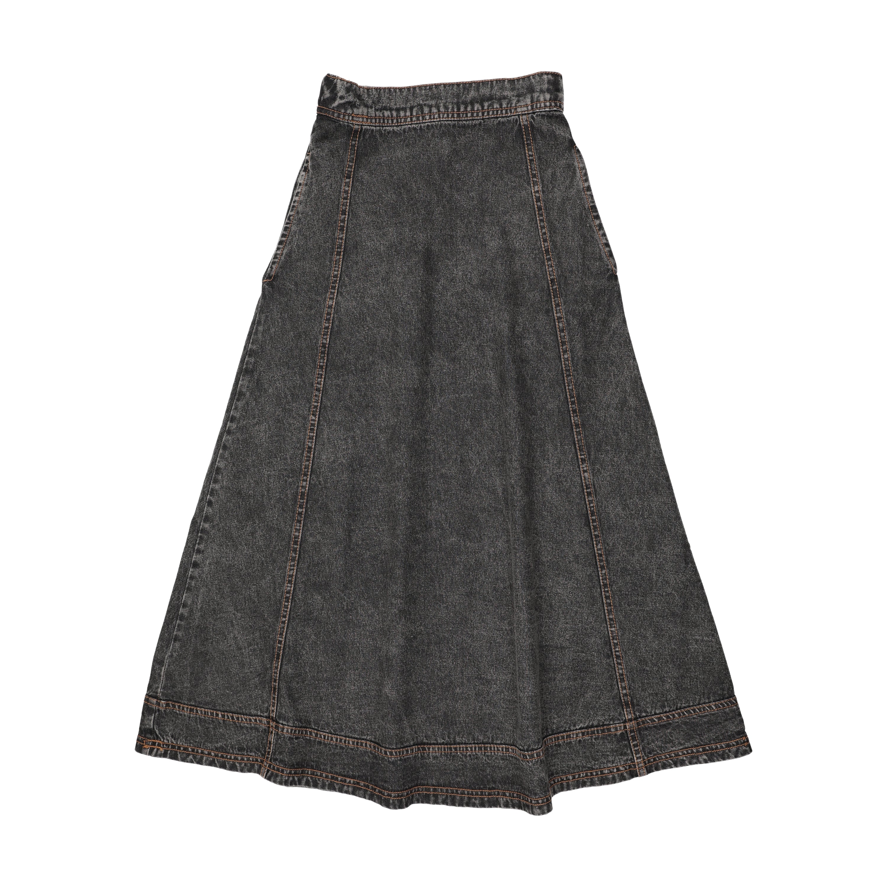 Kin And Kin Denim Maxi Skirt - Black Denim