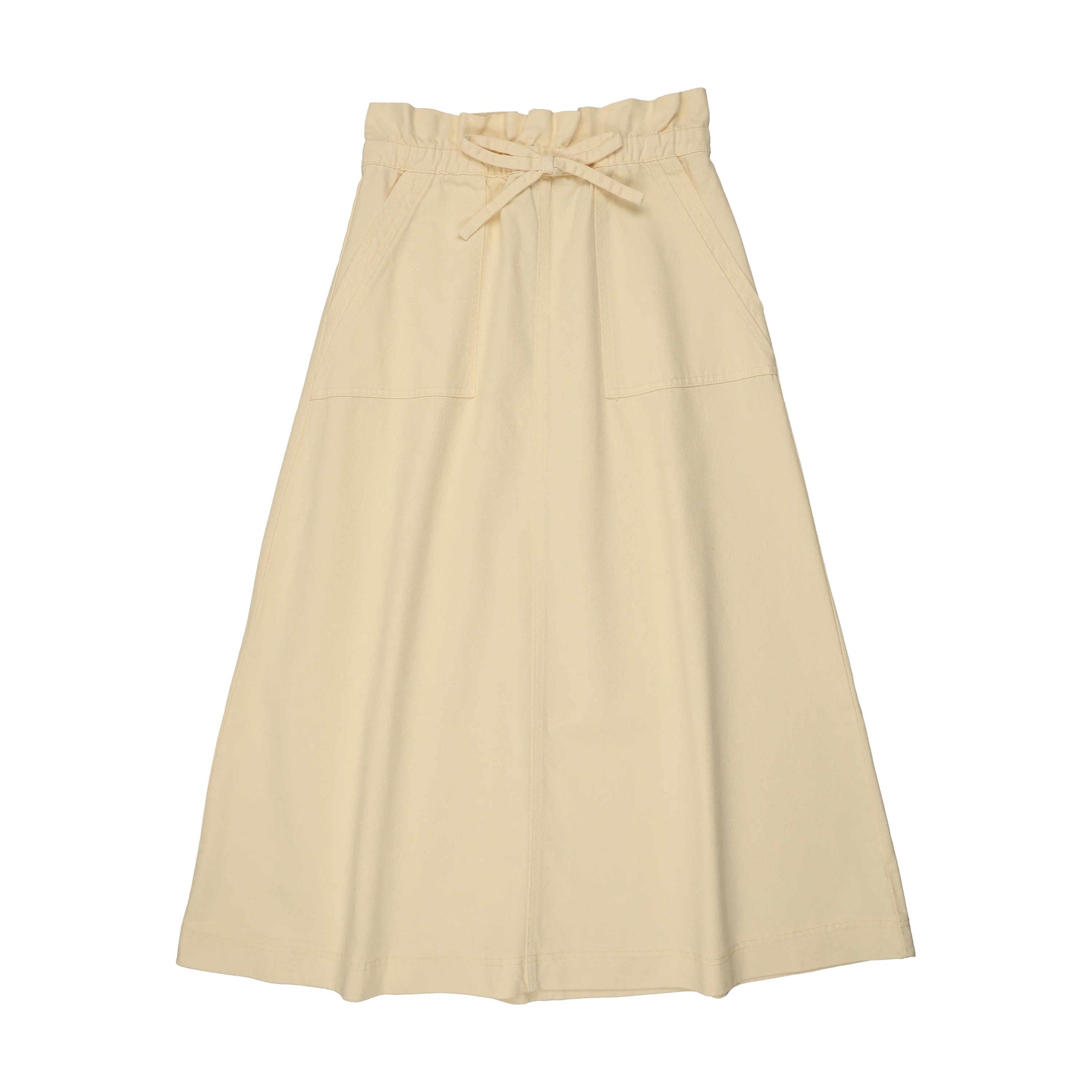 Kin And Kin Denim Maxi Skirt W Cargo Pocket - Yellow Denim
