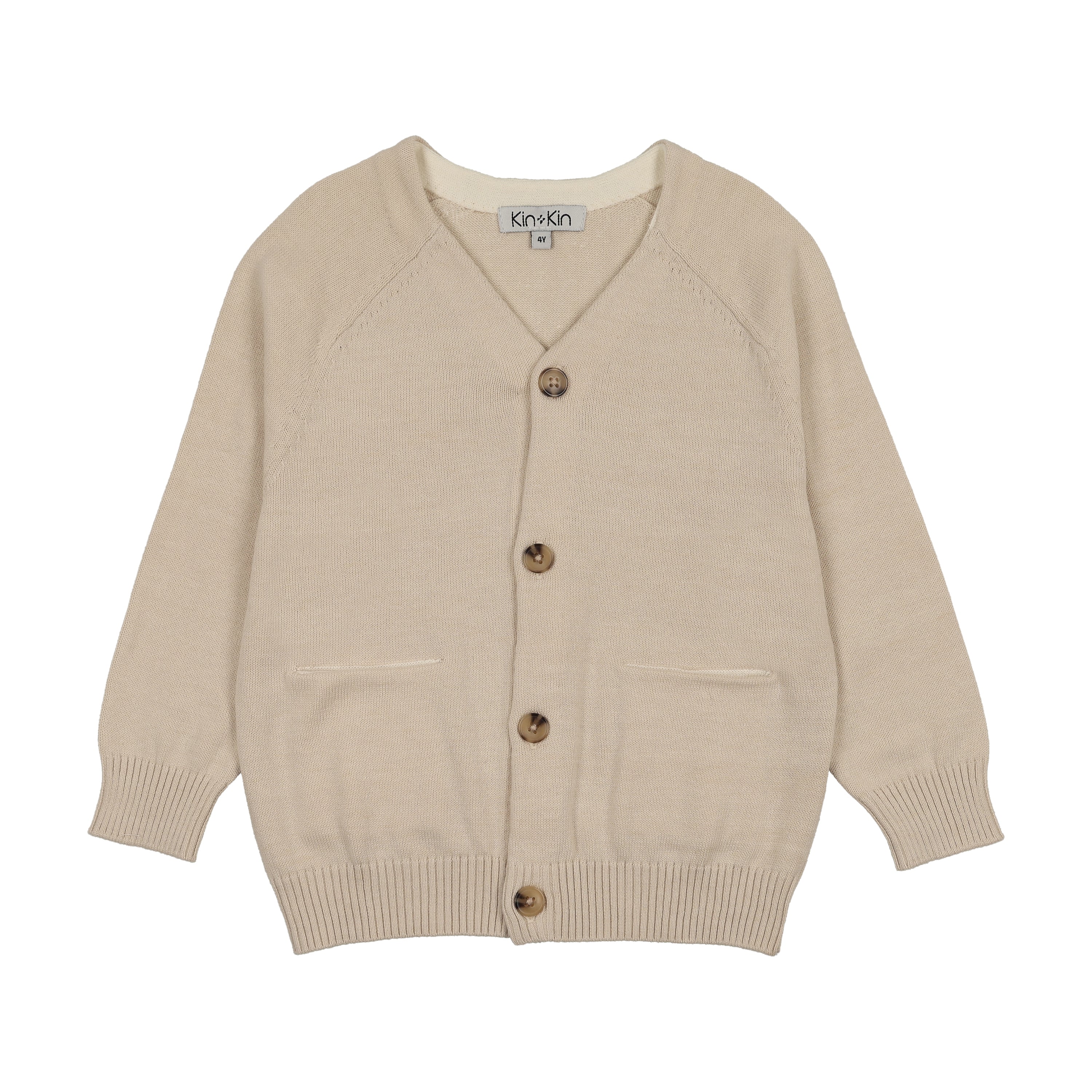 Kin And Kin V-Neck Cardigan - Beige