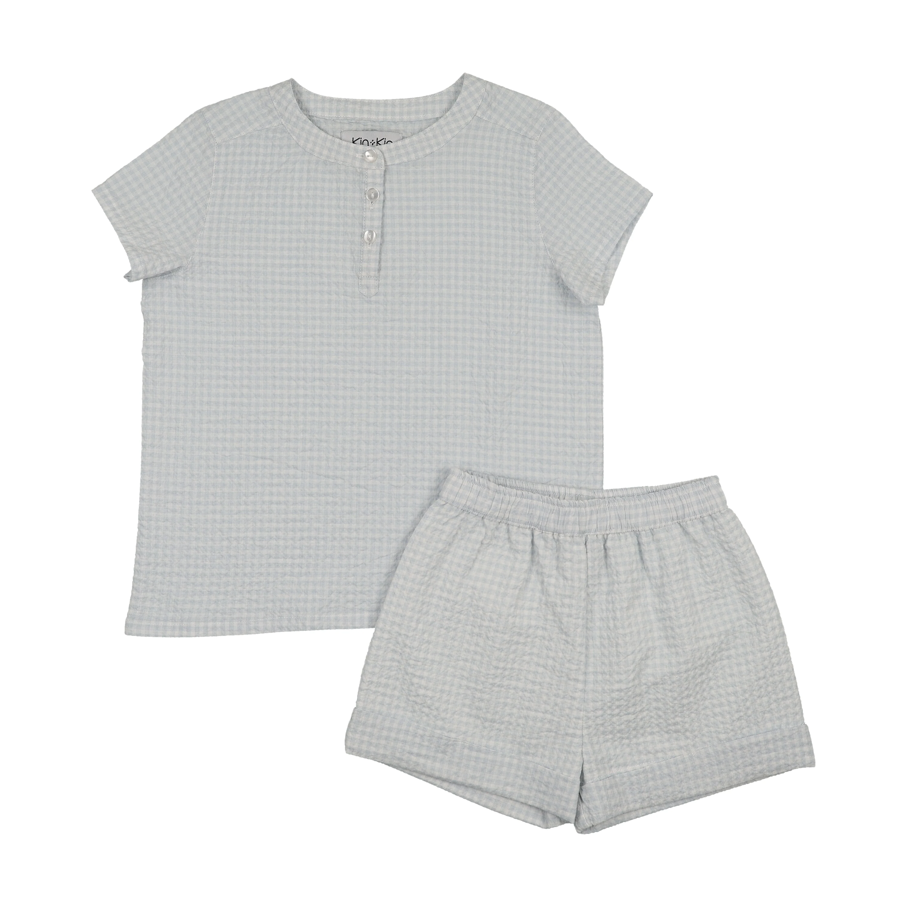 Kin And Kin Shabbos Shirt + Shorts Set - Light Blue SH12