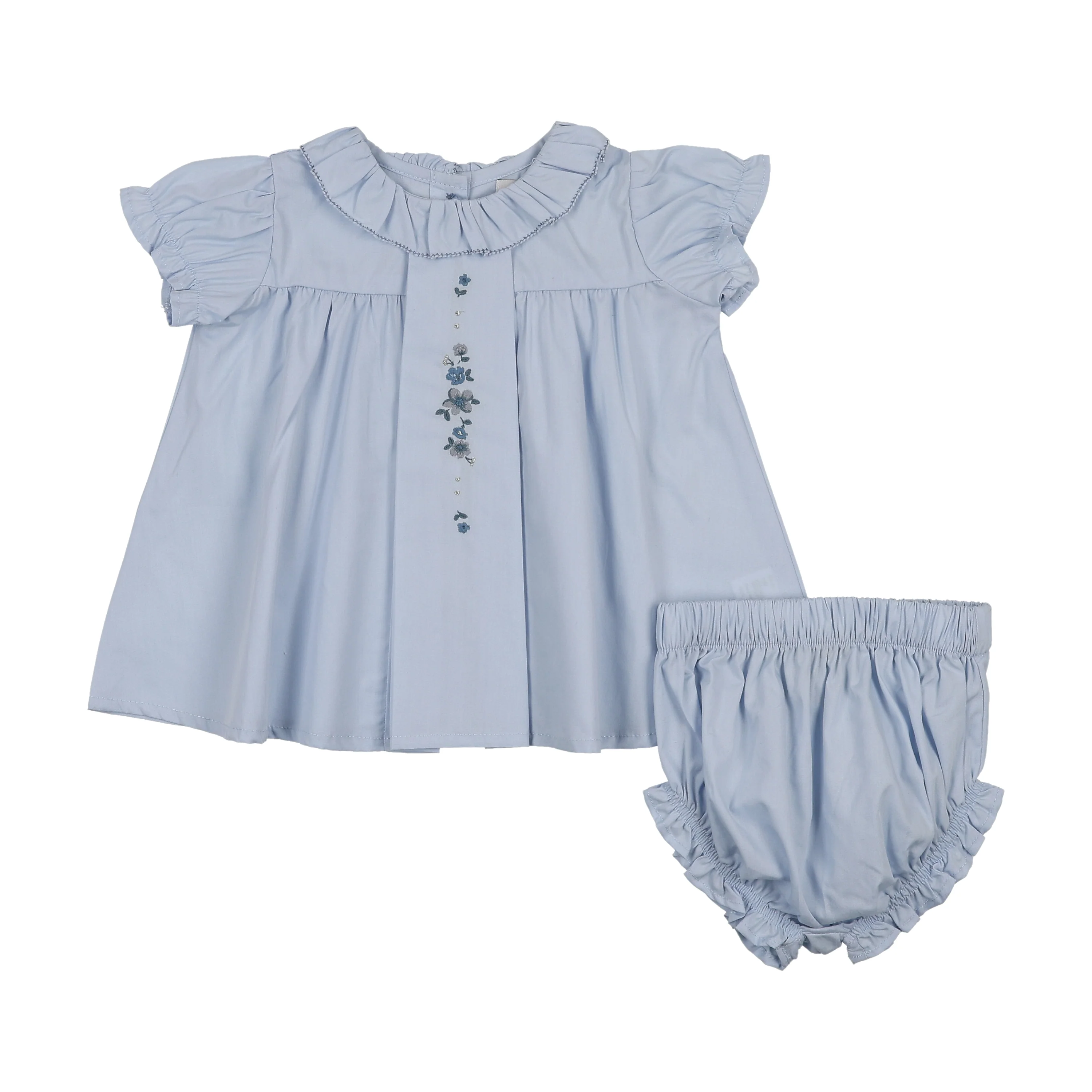 Kin And Kin Baby Shirt + Bloomer Set - Light Blue