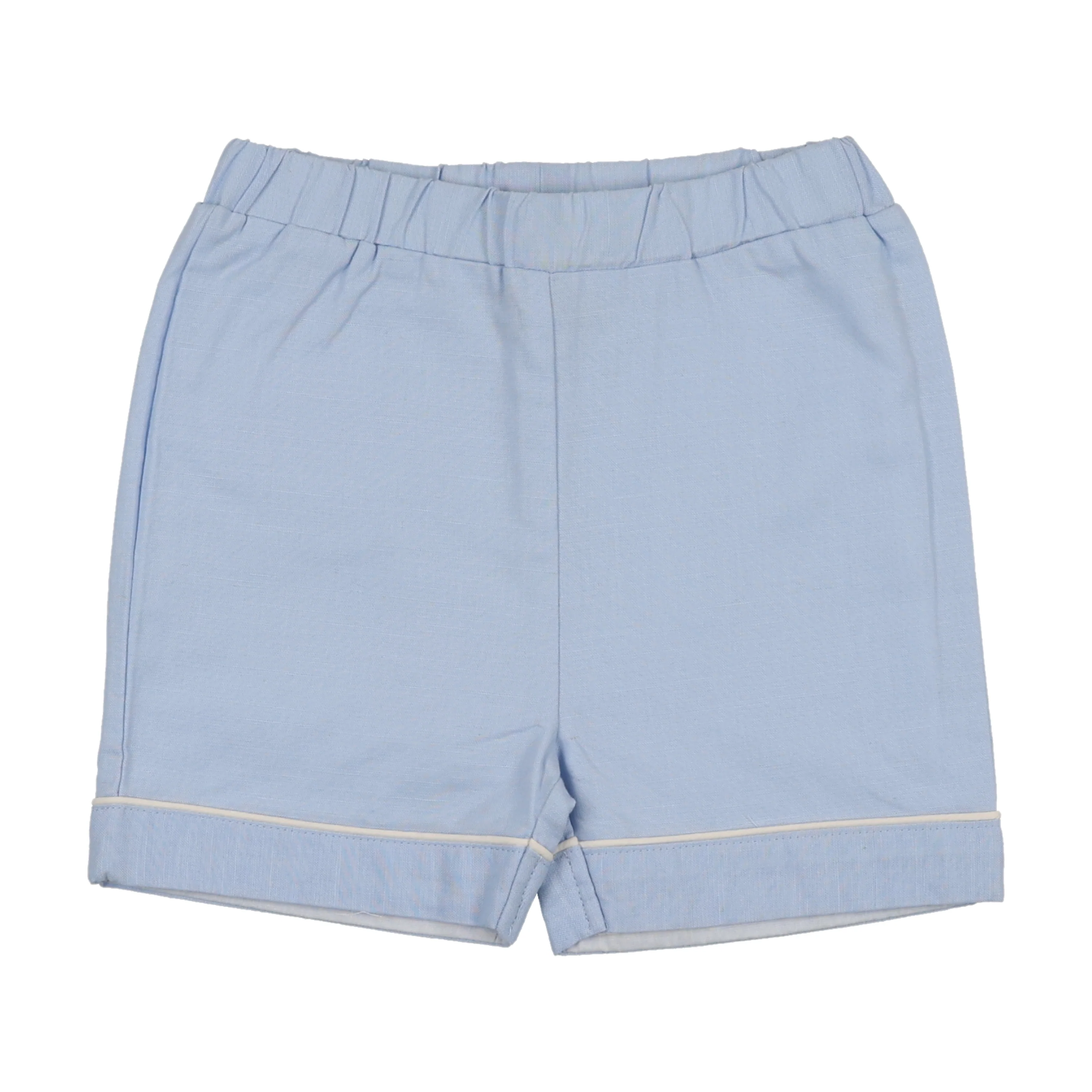 Kin And Kin Boy'S Shabbos Shorts - Light Blue / White Piping