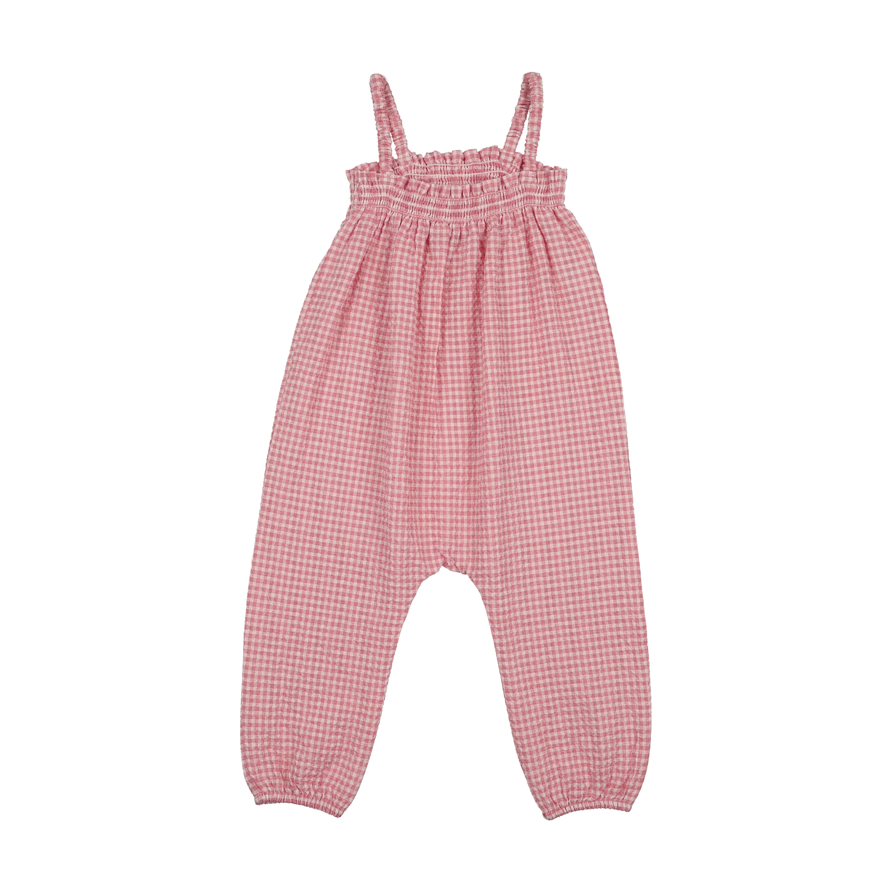 Kin And Kin Baby Romper - Hot Pink Gingham