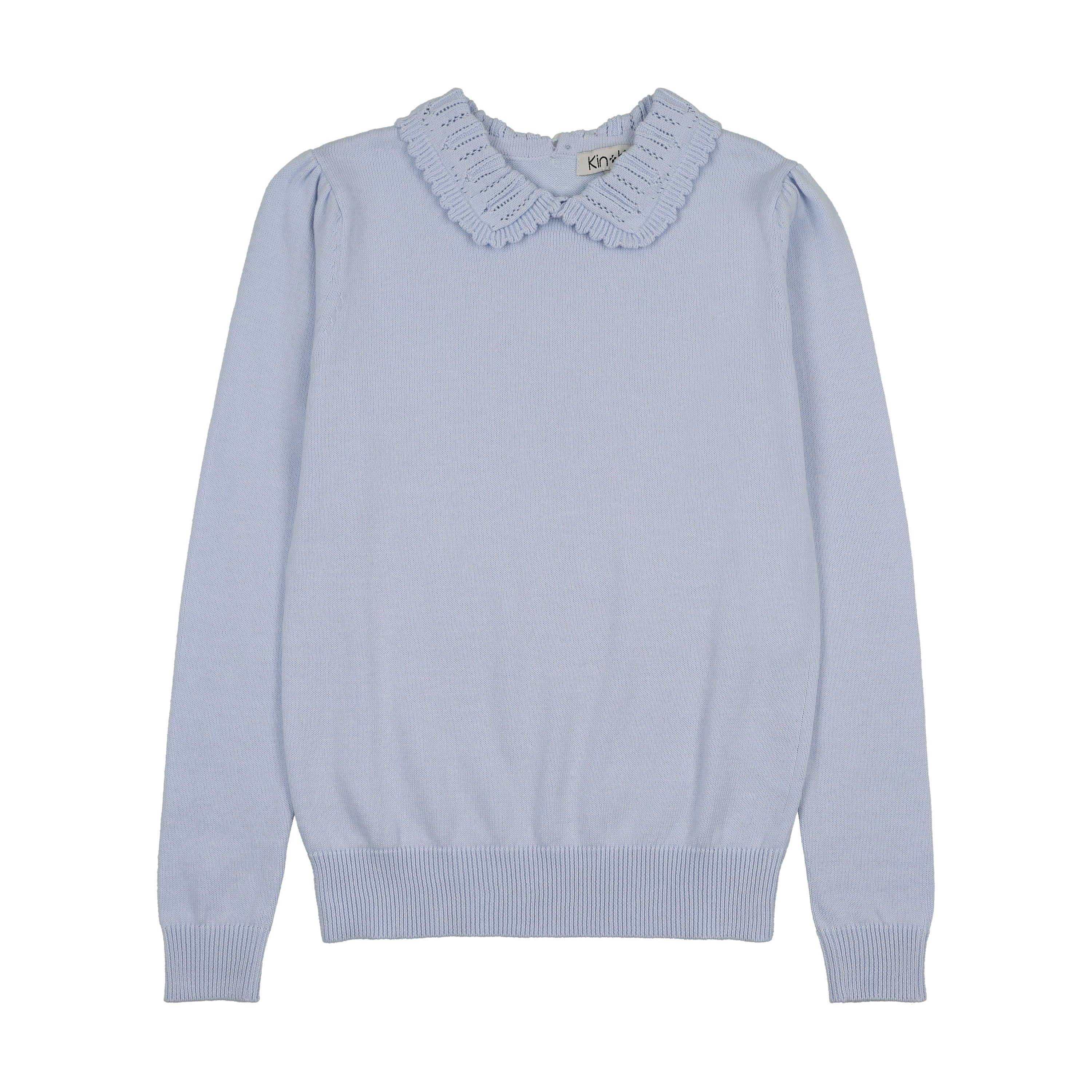 Kin And Kin Peter Pan Collared Sweater - Light Blue