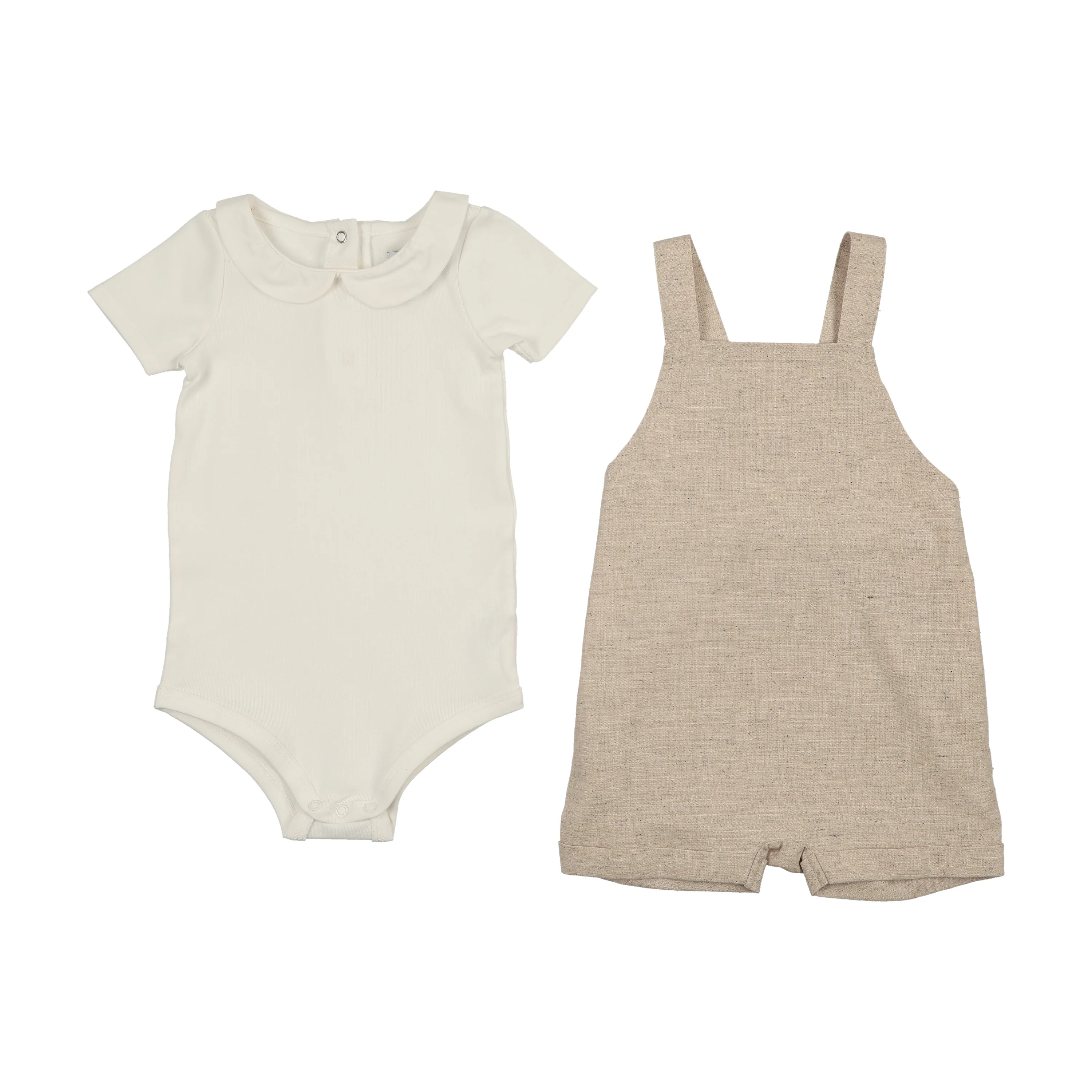 Kin And Kin Baby Overall + Onesie Set - Beige