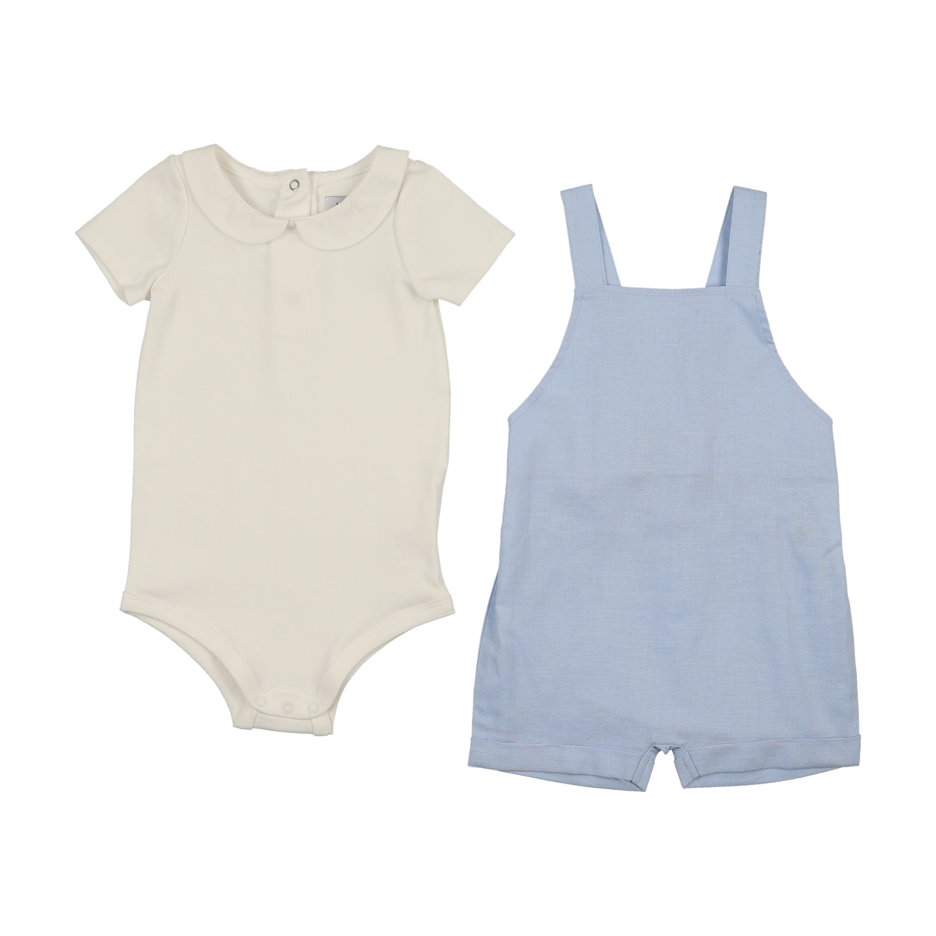 Kin And Kin Baby Overall + Onesie Set - Light Blue