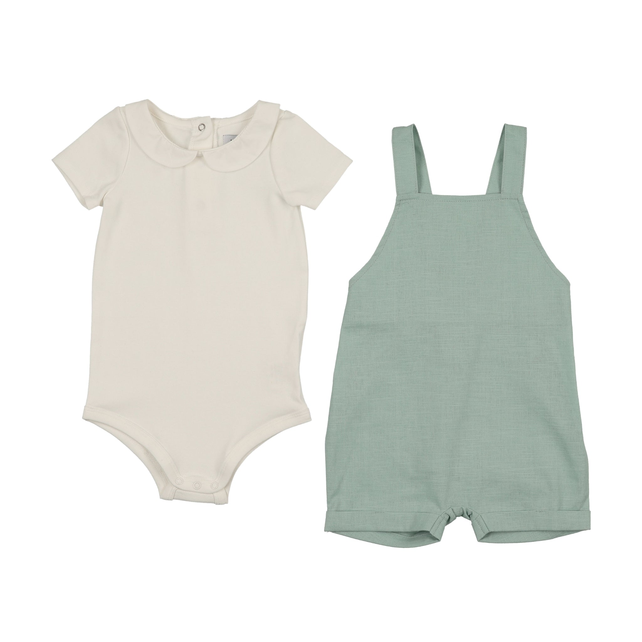 Kin And Kin Baby Overall + Onesie Set - Mint