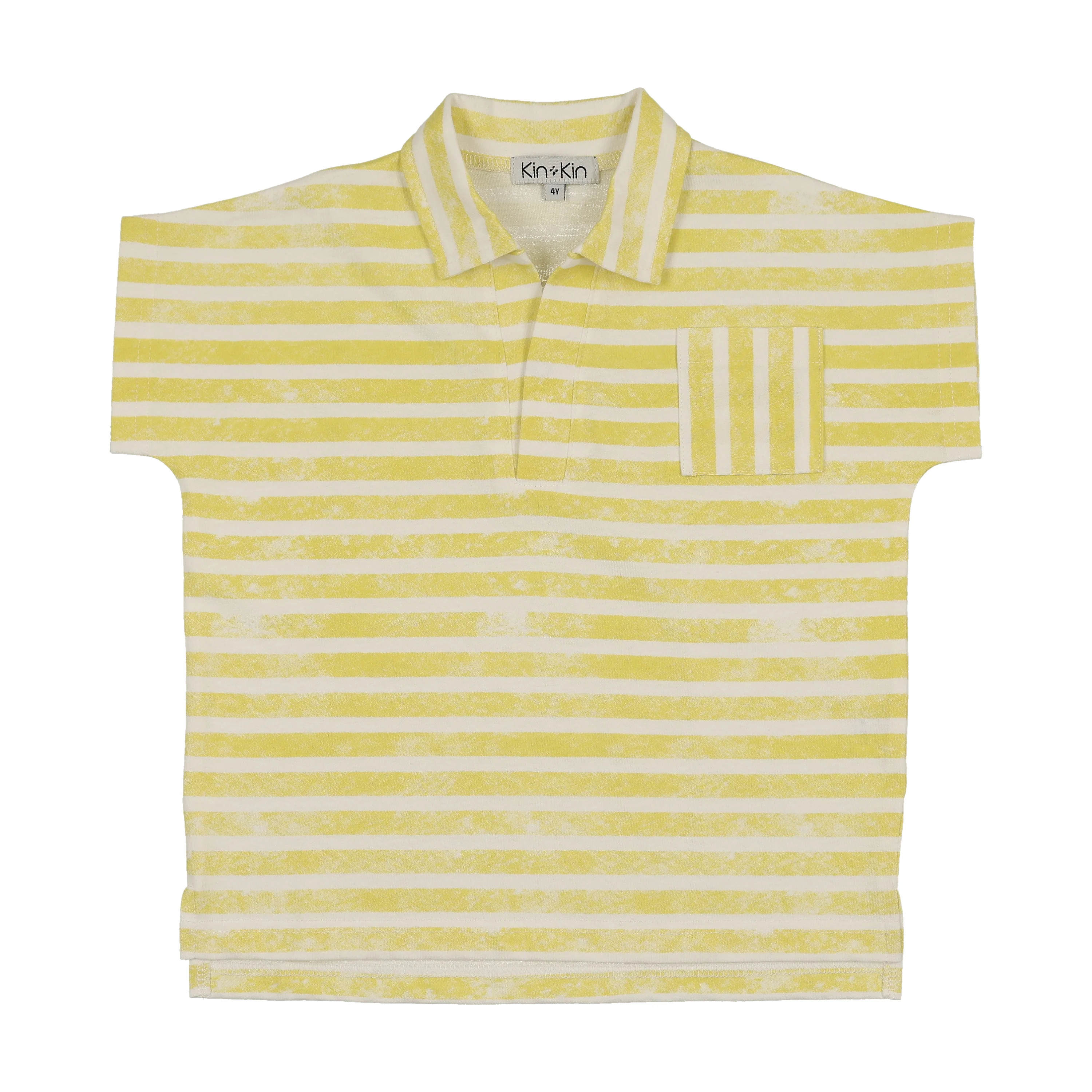 Kin And Kin Striped Polo - Neon Yellow Stripes