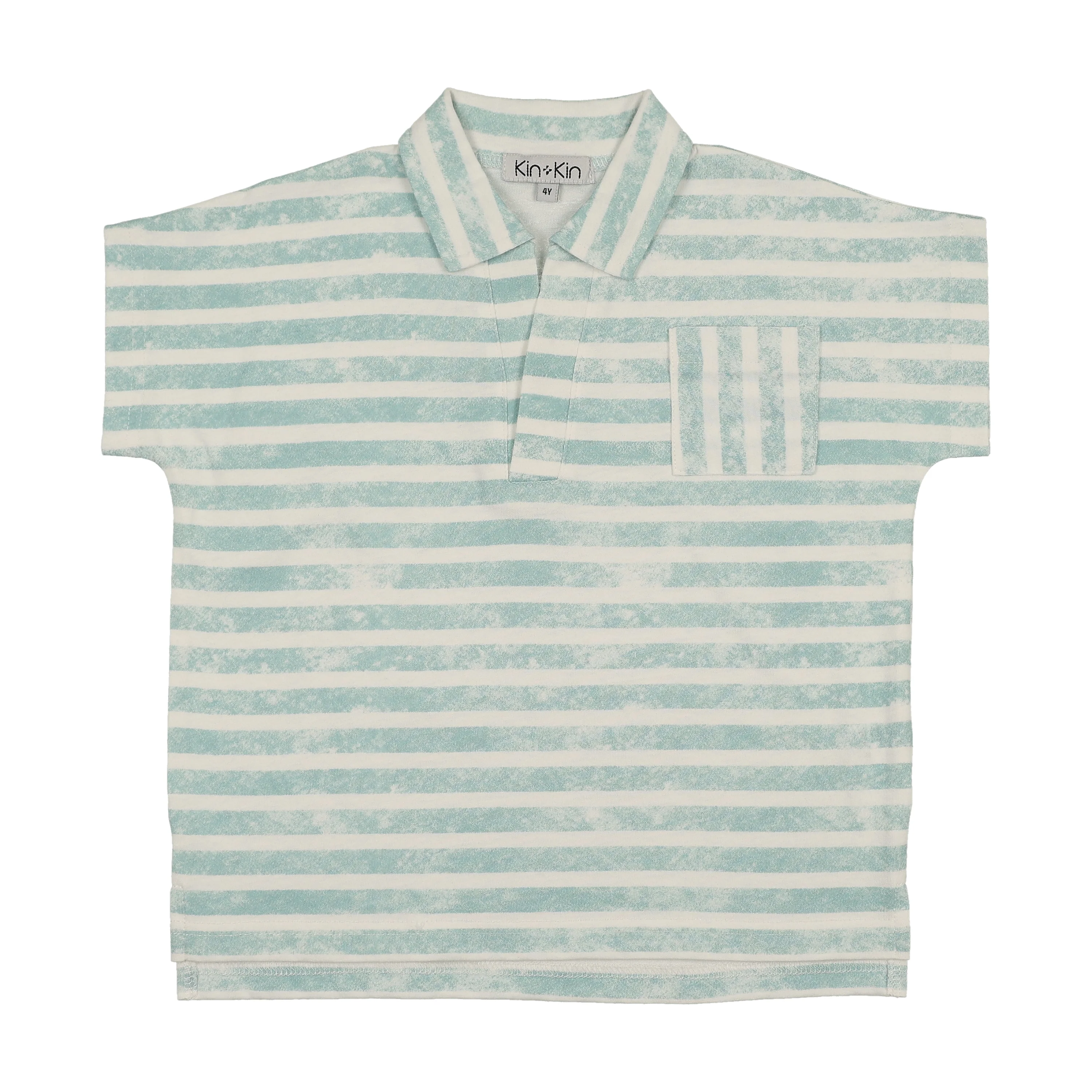 Kin And Kin Striped Polo - Soft Blue Stripes