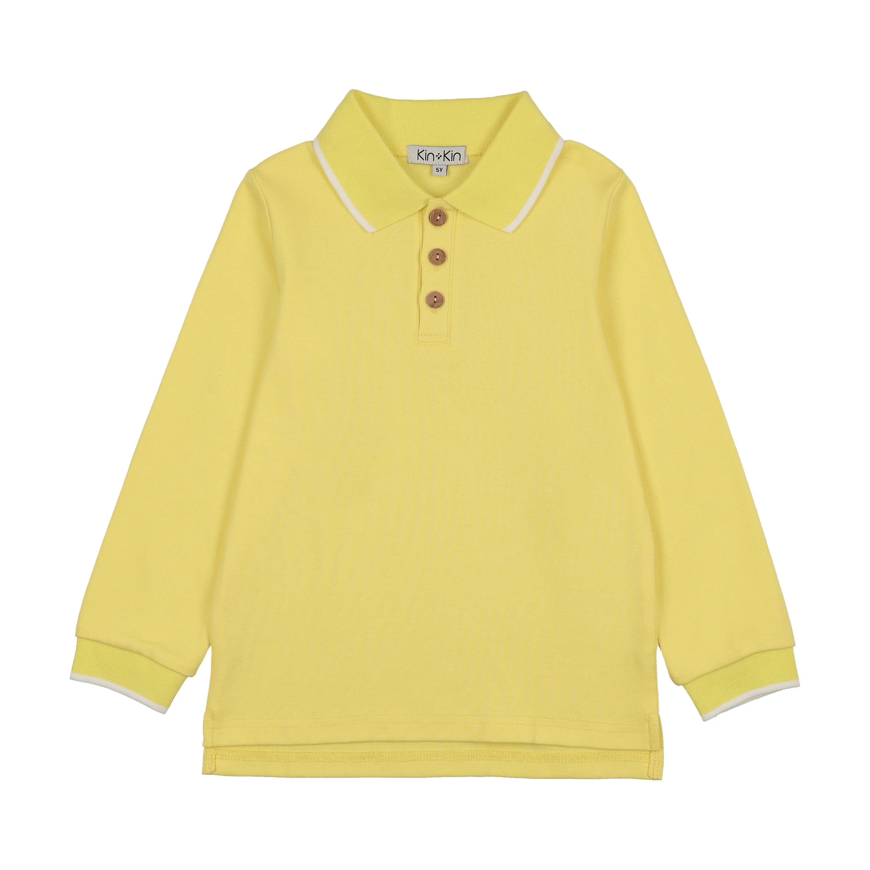 Kin And Kin Long Sleeve Polo - Neon Yellow