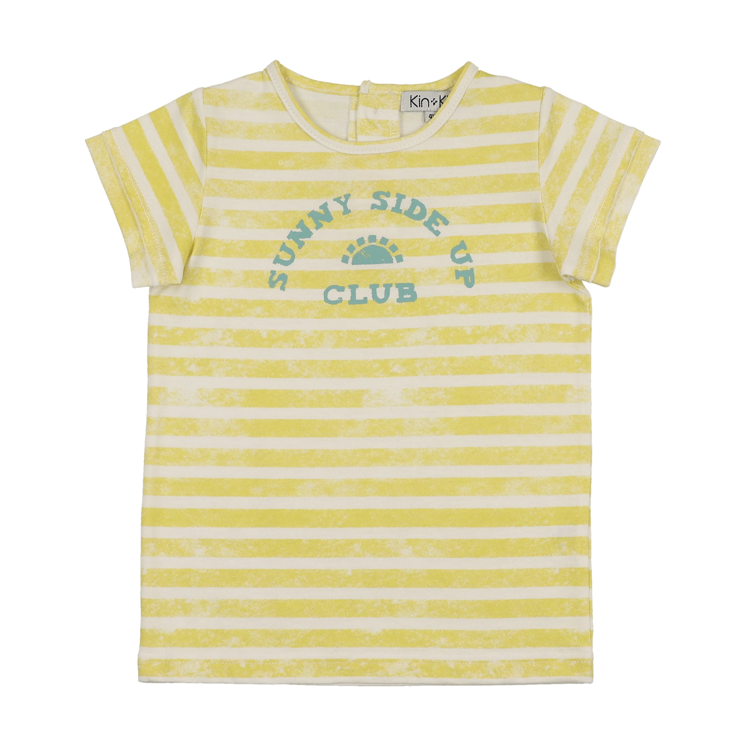 Kin And Kin Short Sleeve T Shirt - Neon Yellow Stripes (SP08)