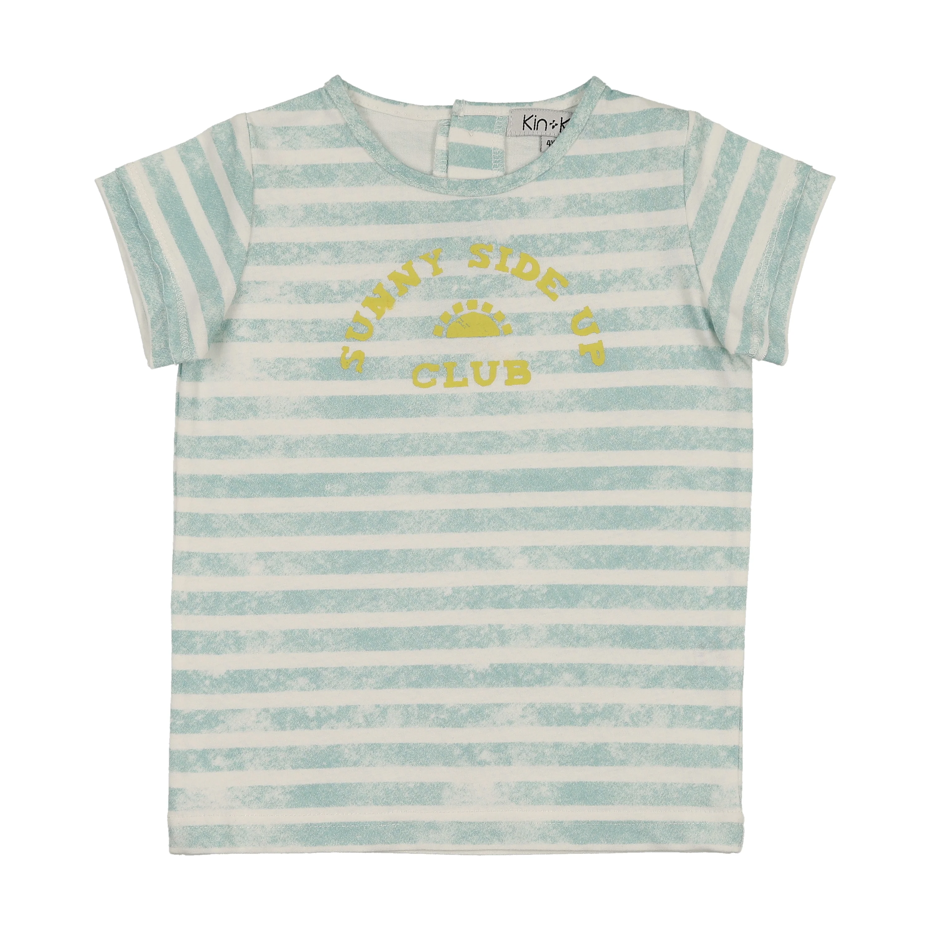 Kin And Kin Short Sleeve T Shirt - Soft Blue Stripes SP08