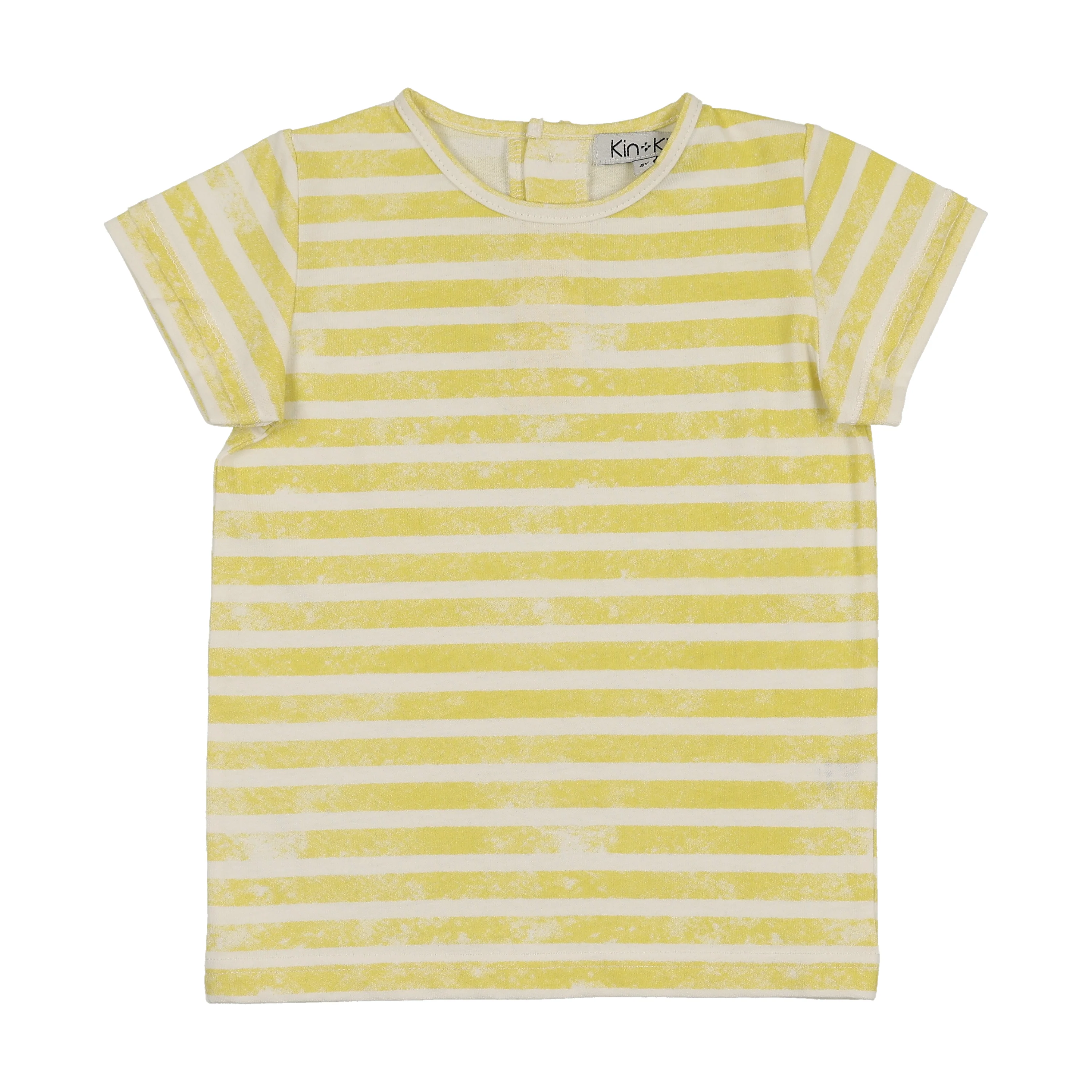 Kin And Kin Short Sleeve T Shirt - Neon Yellow Stripes (SP09)
