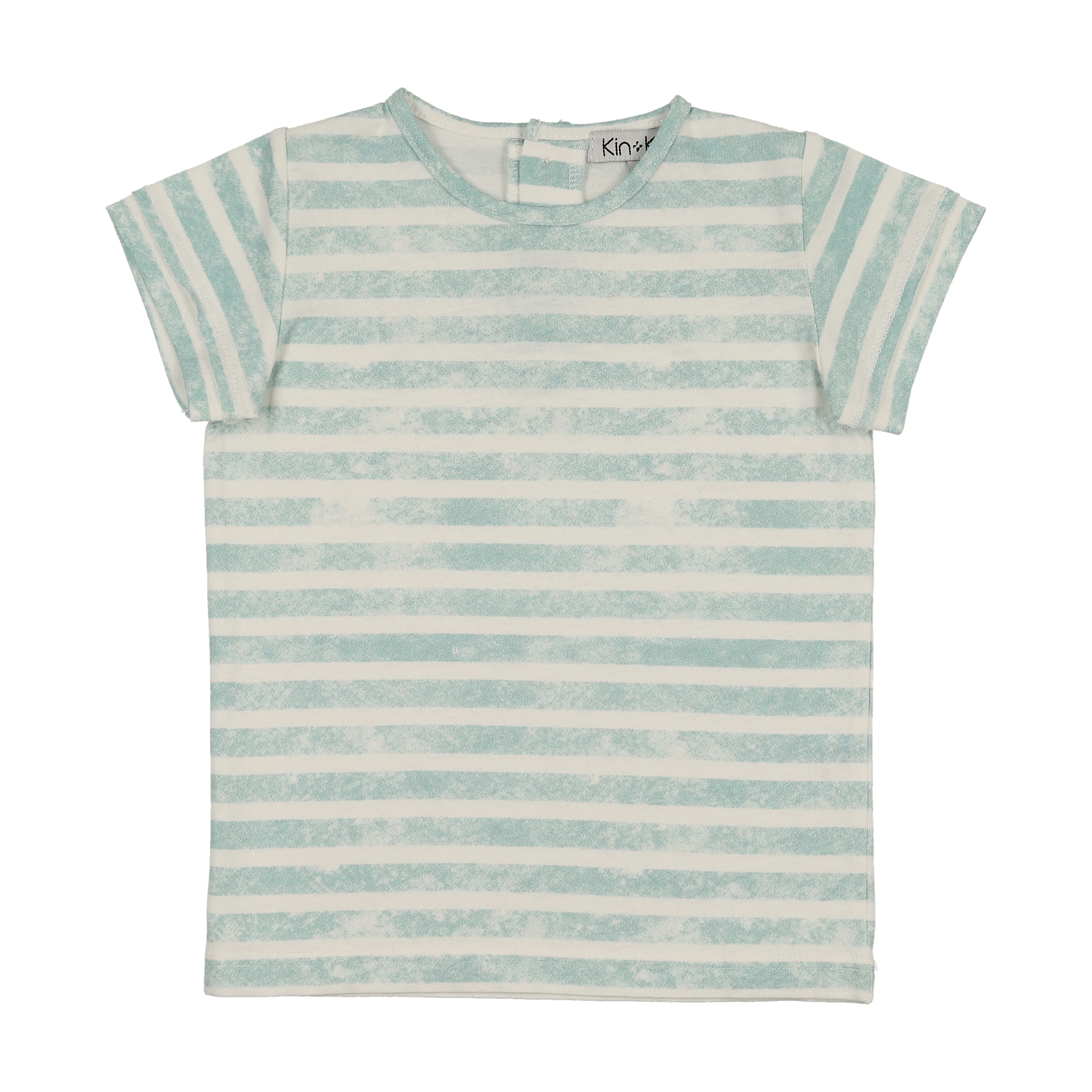 Kin And Kin Short Sleeve T Shirt - Soft Blue Stripes SP09