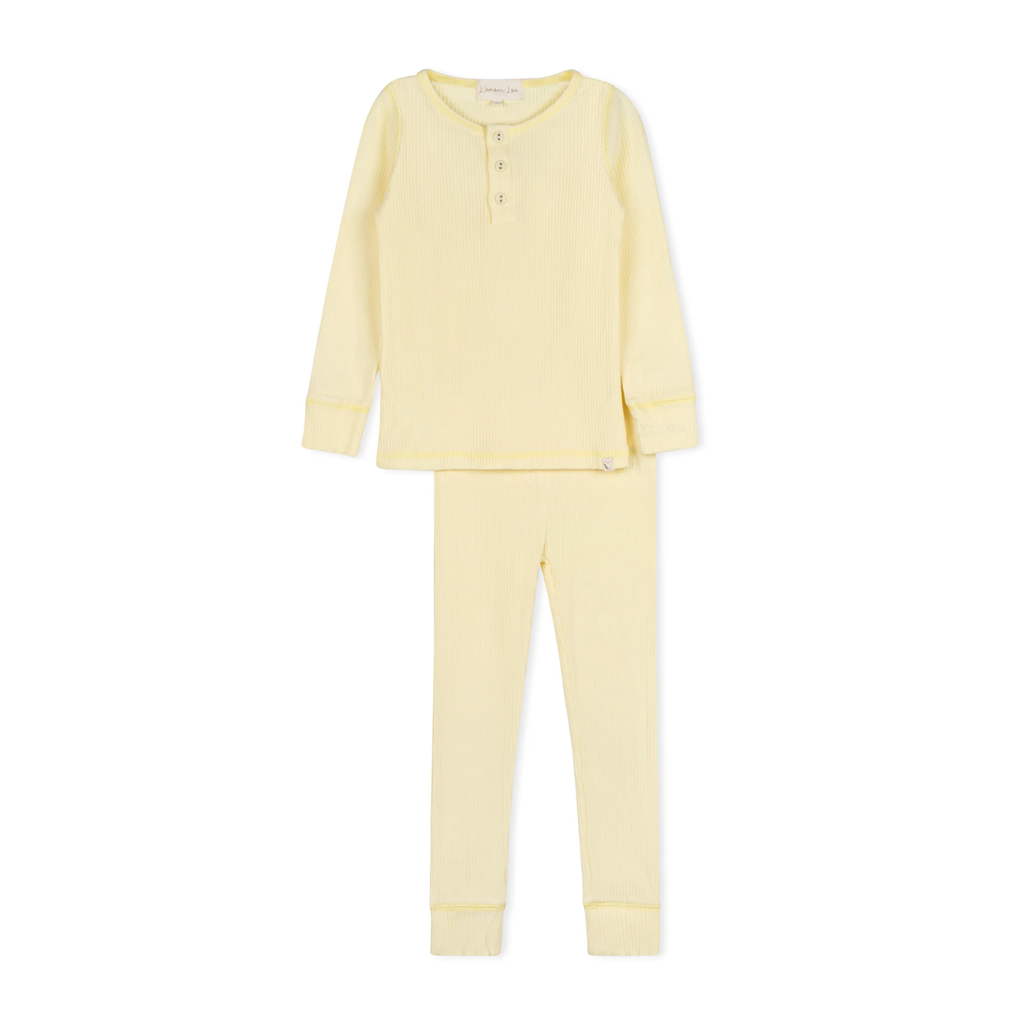 Lamour Lou Lemon Ice Ribbed Henley Pj