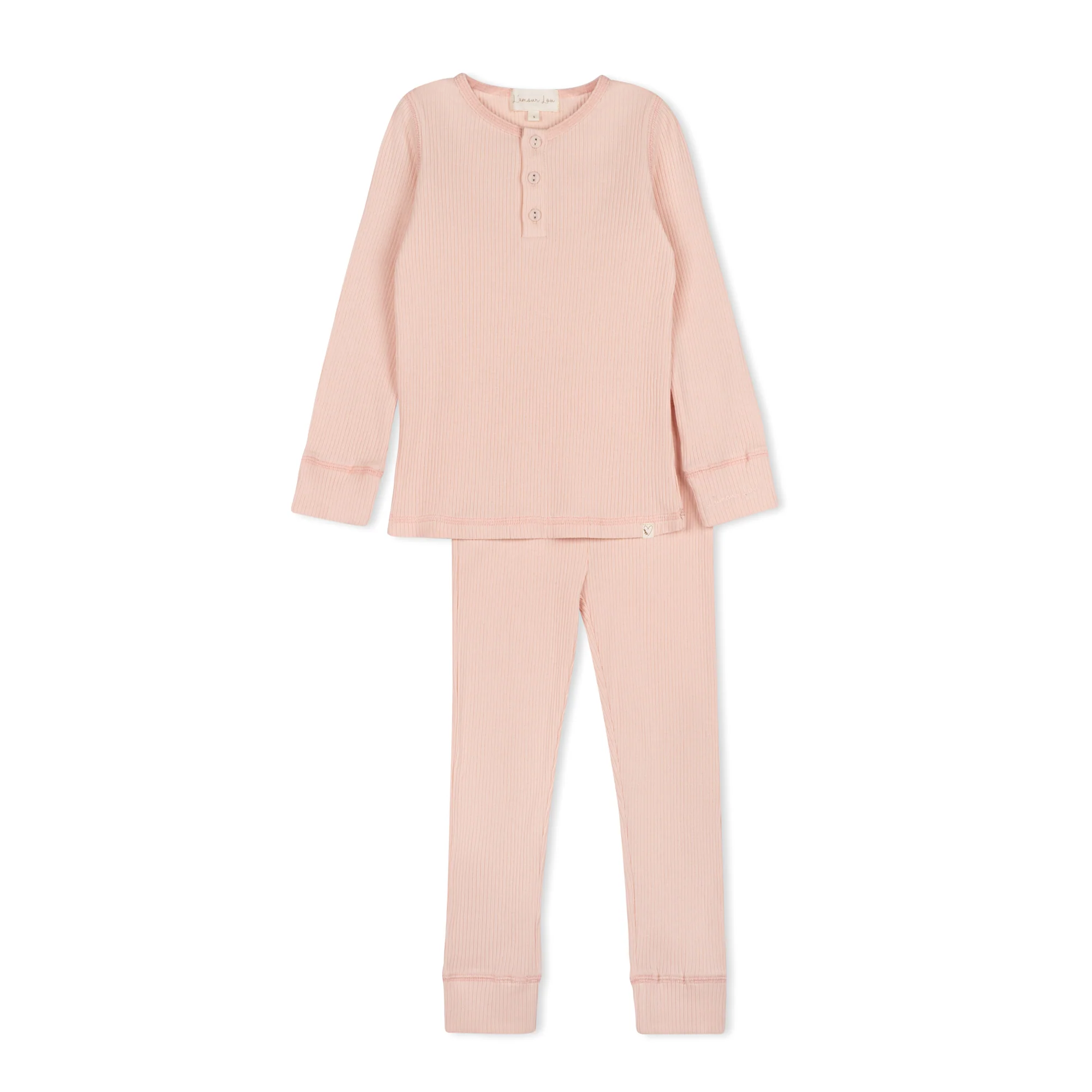 Lamour Lou Pink Ribbed Henley Pj