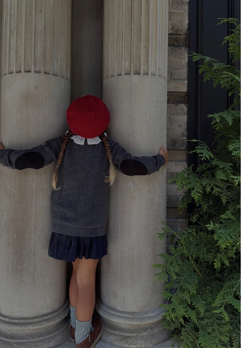 Le Enfant Knit Beret - ages 3-8 - Burgundy - Image 2