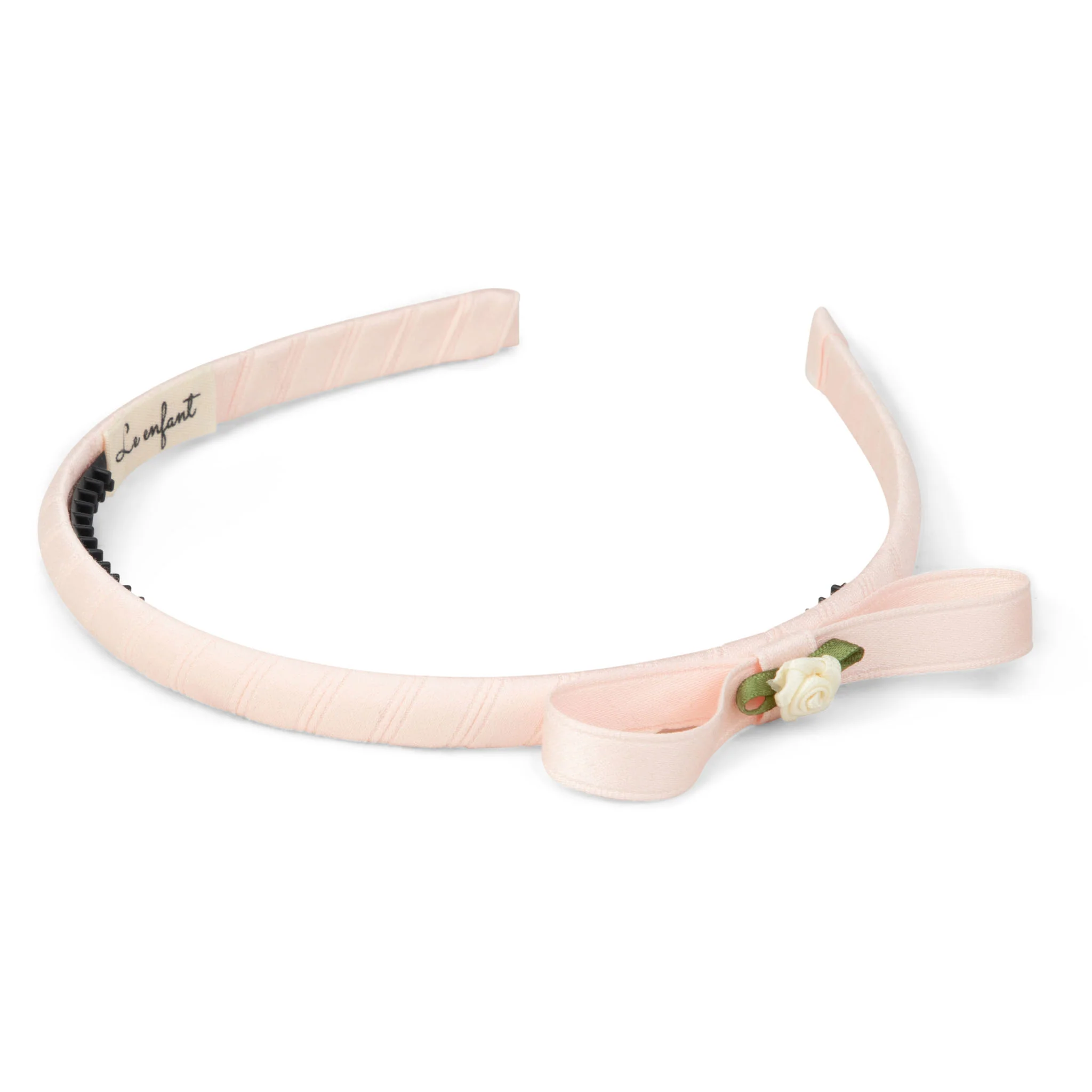 Le Enfant Thin Rose Bow Hairband Soft Pink- FINAL SALE