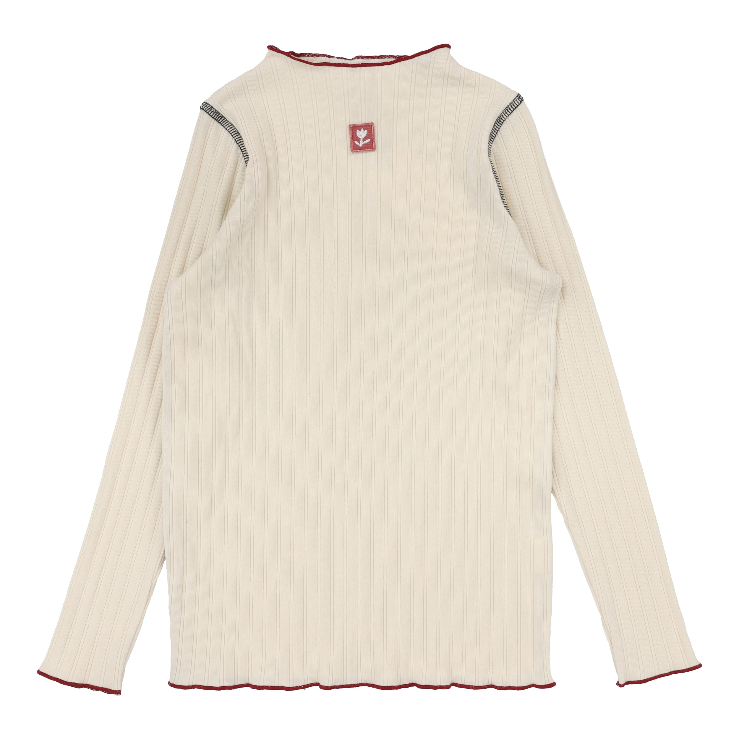 Lil Legs Contrast Funnel Neck Ecru