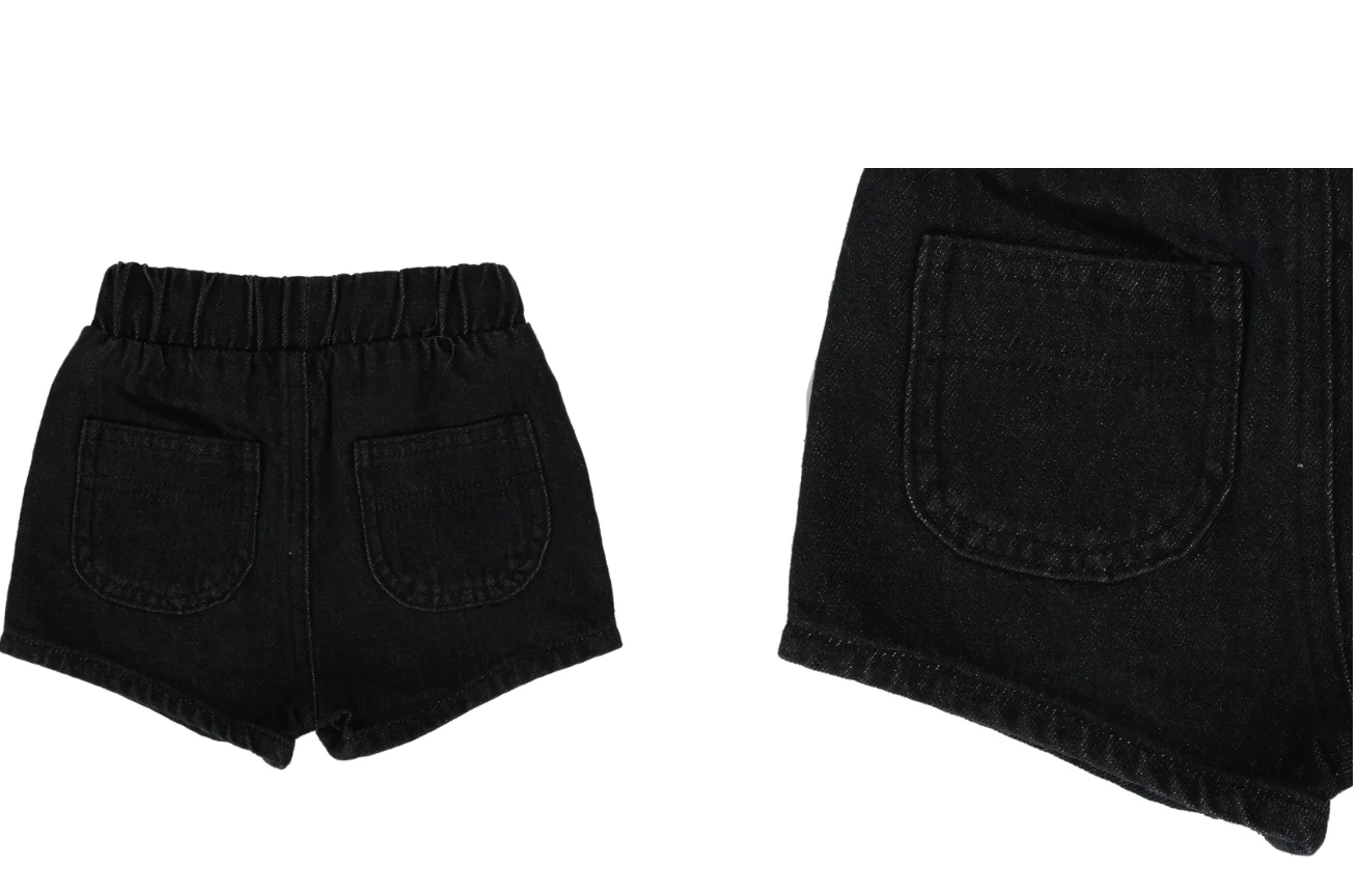 Lil Legs Denim Pull On Shorts - Black Denim - Image 2
