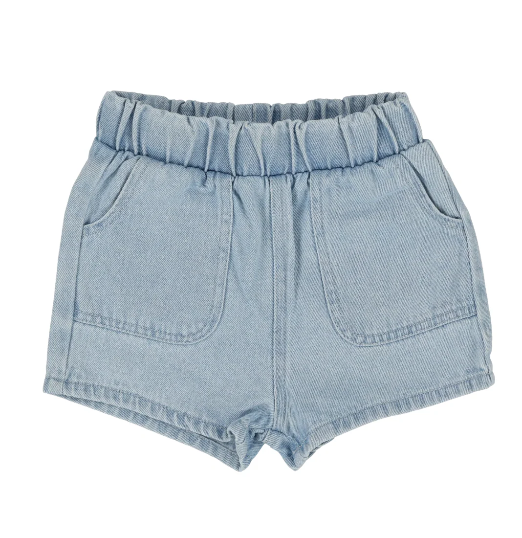 Lil Legs Denim Pull On Shorts - Light Denim