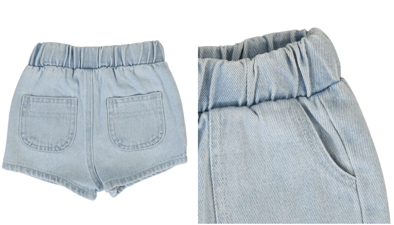 Lil Legs Denim Pull On Shorts - Light Denim - Image 2