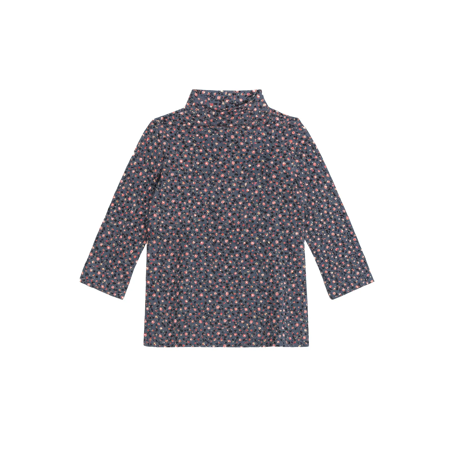 Lil Legs Printed Mocknecks Grey Floral