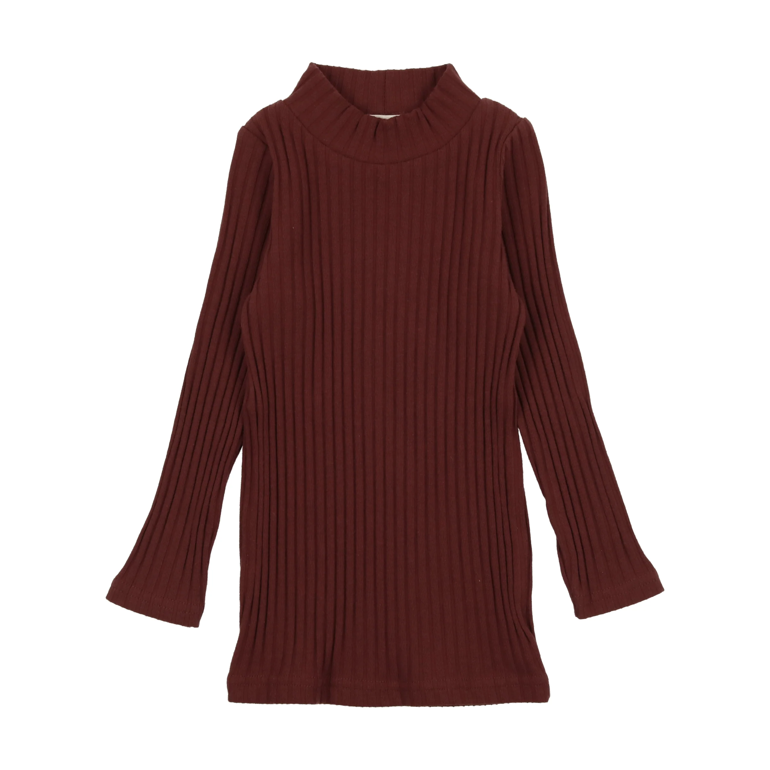 Lil Legs Ribbed Mockneck Burgundy