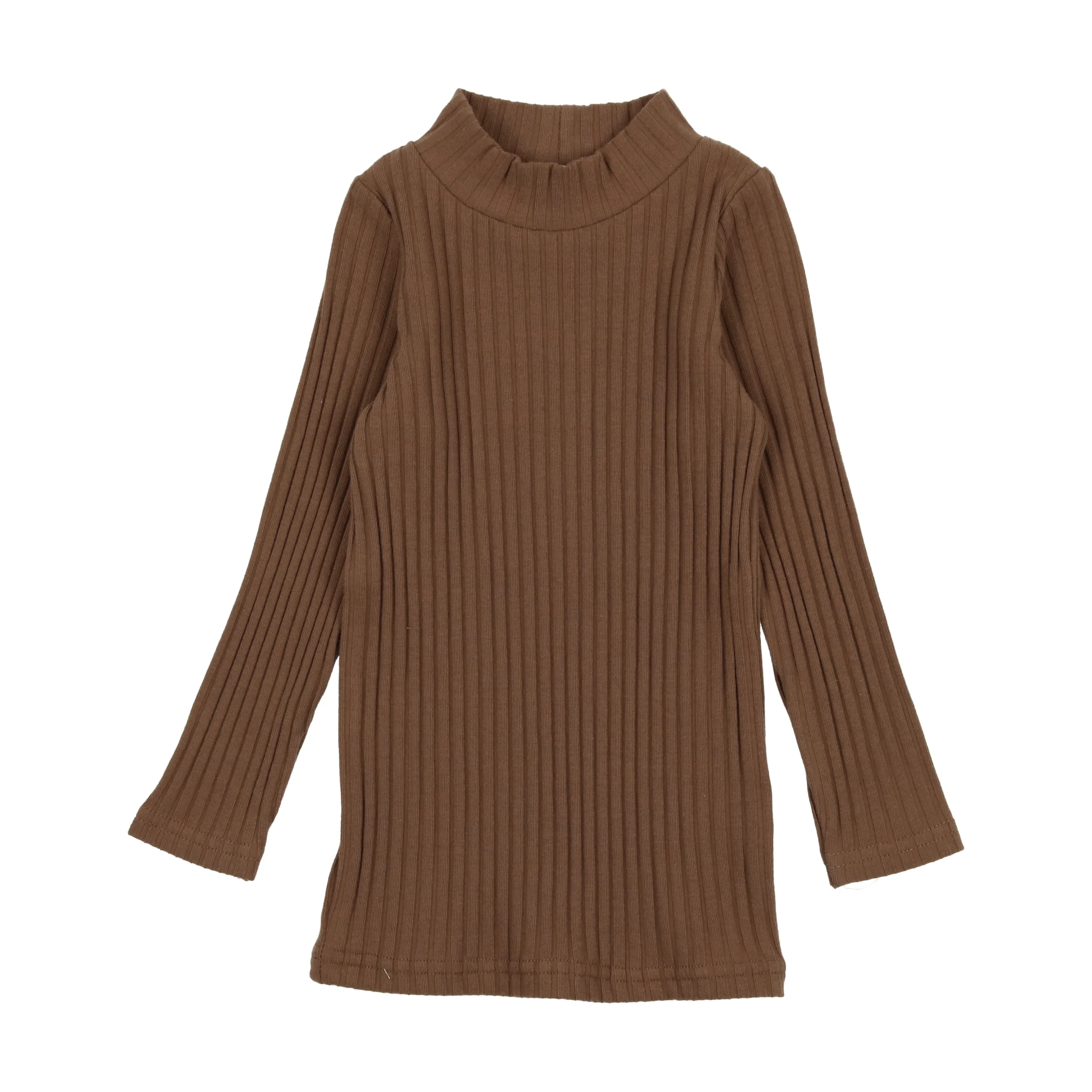 Lil Legs Ribbed Mockneck Camel