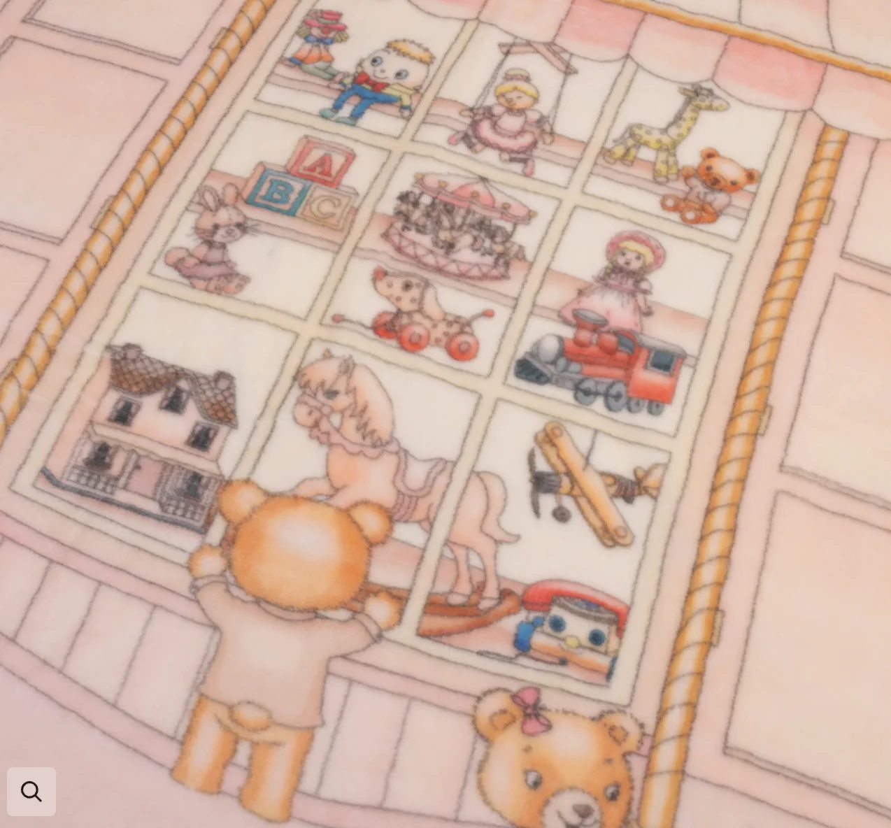 Lil Teddy Lil Teddy's Toyshop Sugary Pink Plush Blanket - Image 2