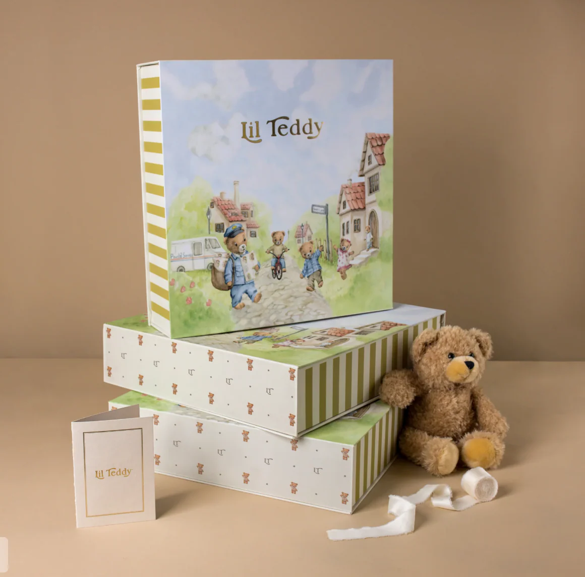 Lil Teddy Merry Go Snuggle Vanilla Bean Plush Blanket - Image 2