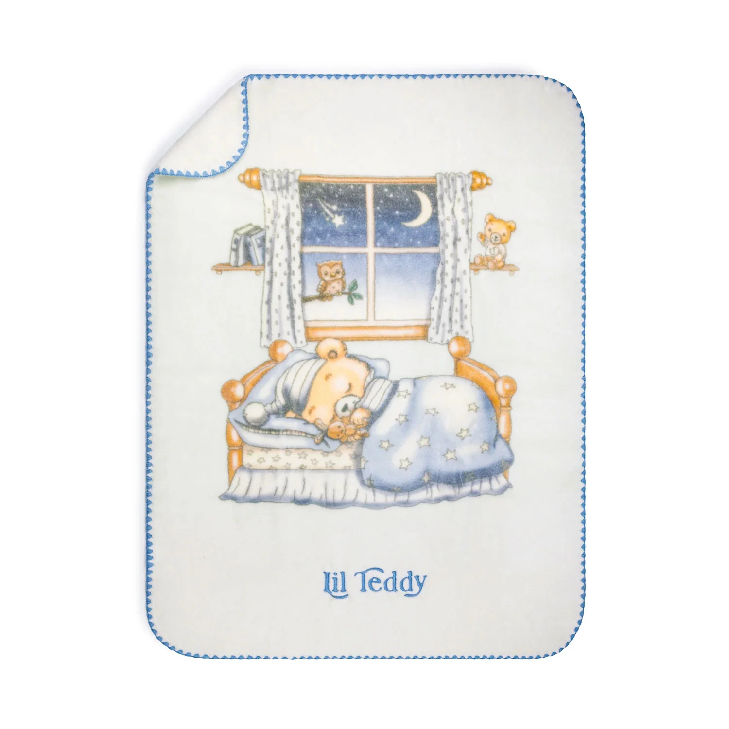 Lil Teddy Twinkle Twinkle Lil Bear Blueberry Biscuit Plush Blanket