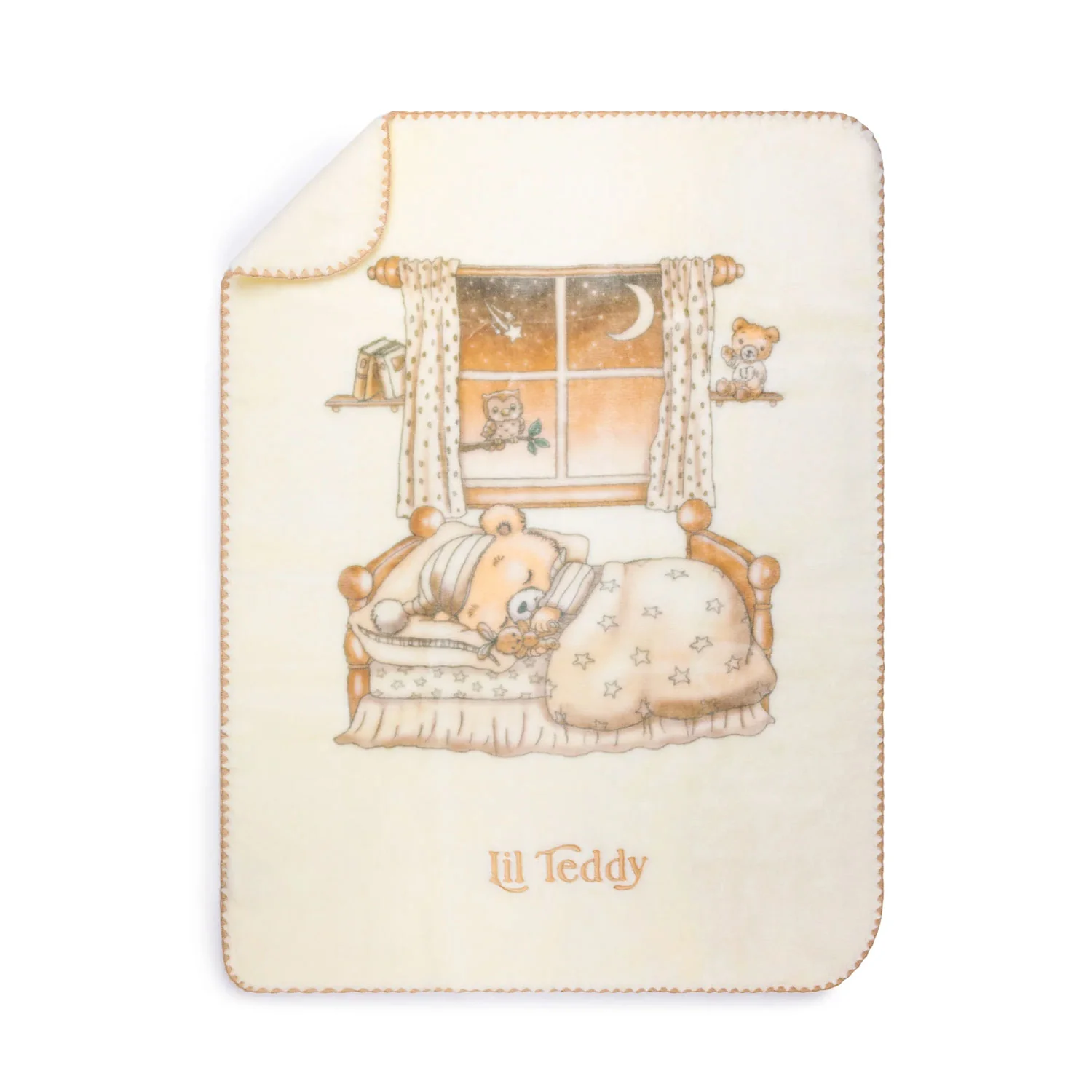 Lil Teddy Twinkle Twinkle Lil Bear Vanilla Bean Plush Blanket