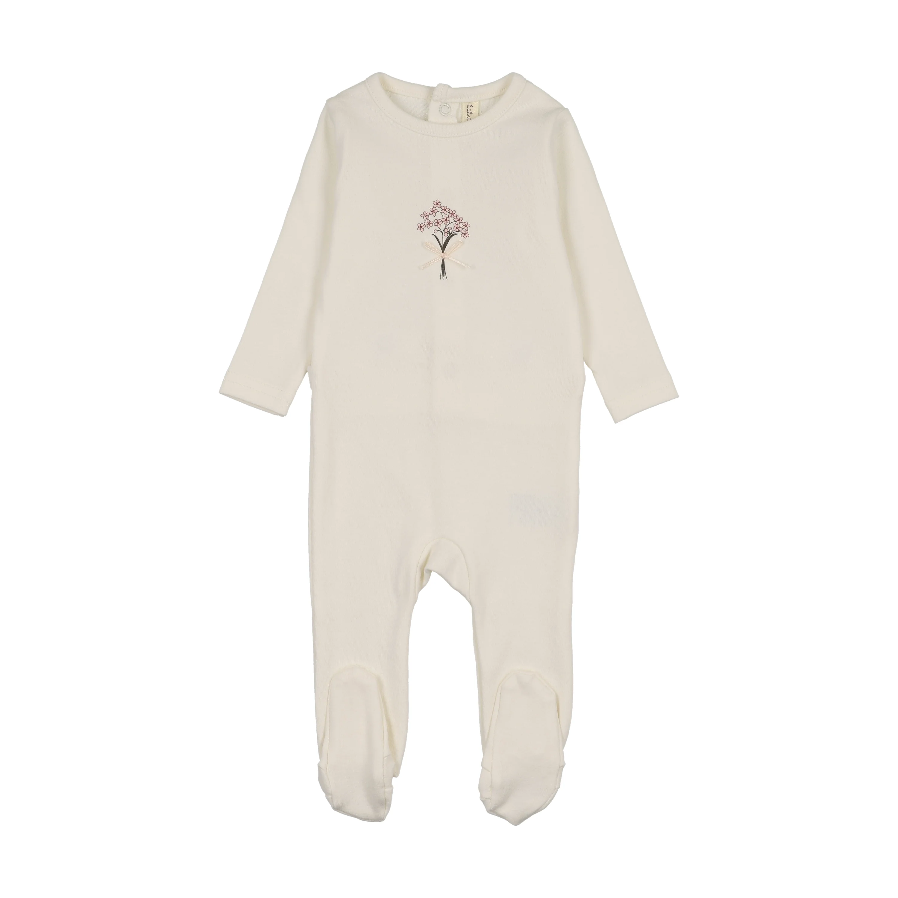 Lilette Bouquet Graphic Footie - Cream