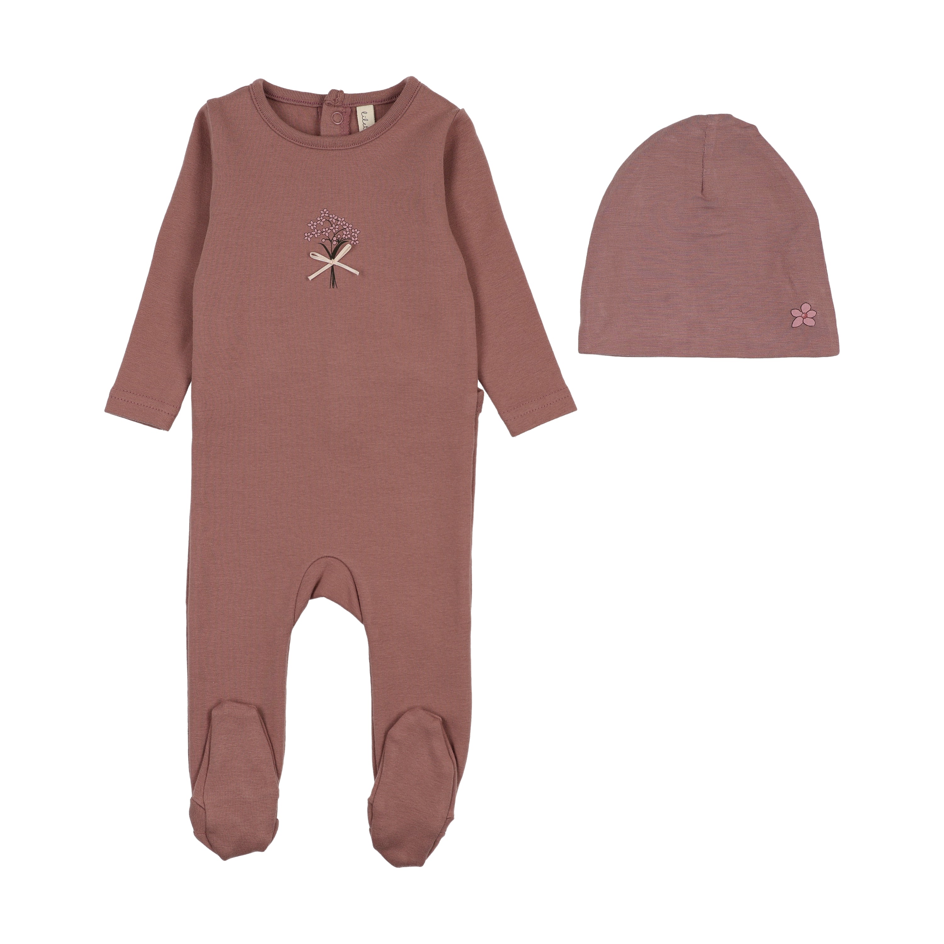 Lilette Bouquet Graphic Footie Set - Mauve