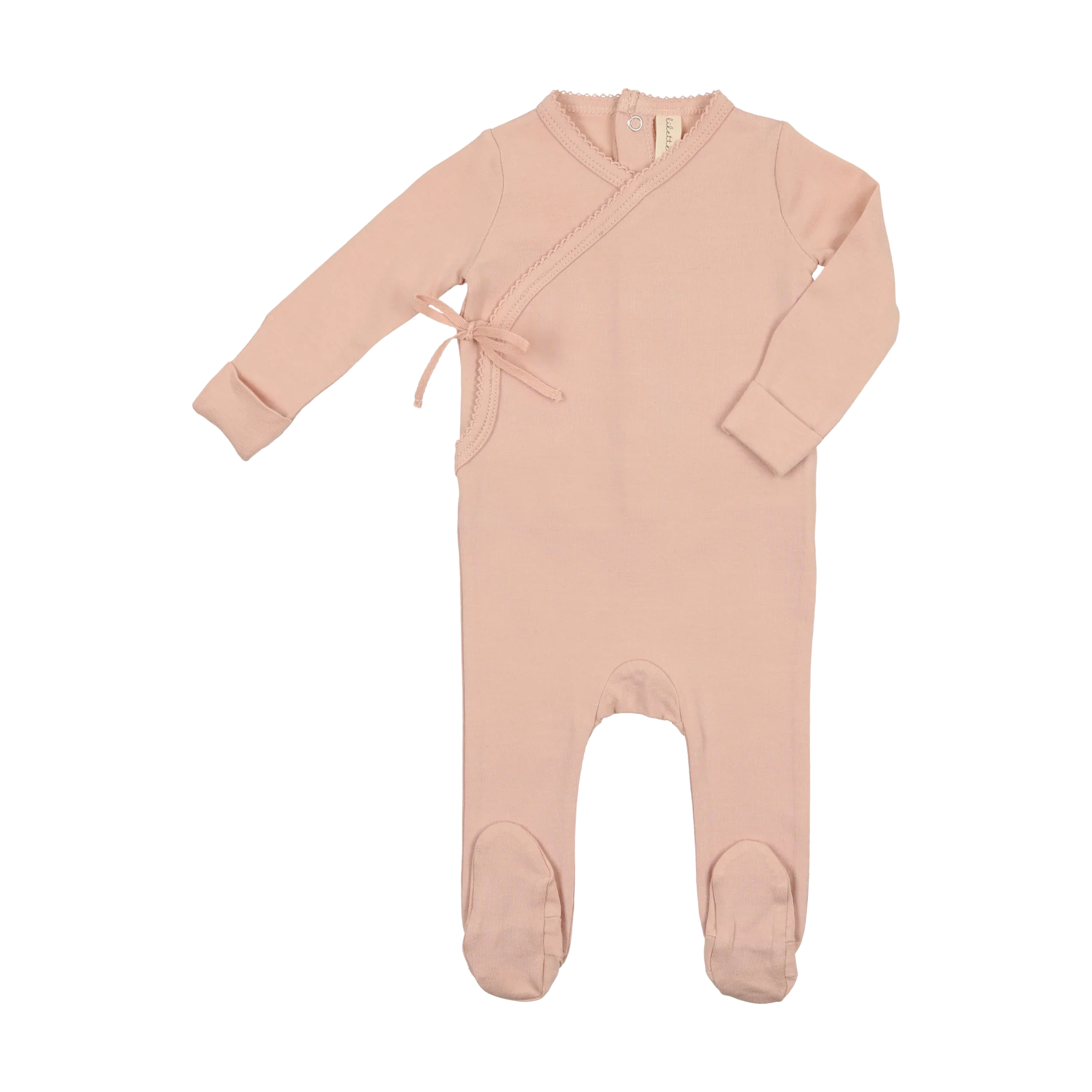 Lilette By Lil Legs Brushed Cotton Wrapover FootieClassic Dusty Pink