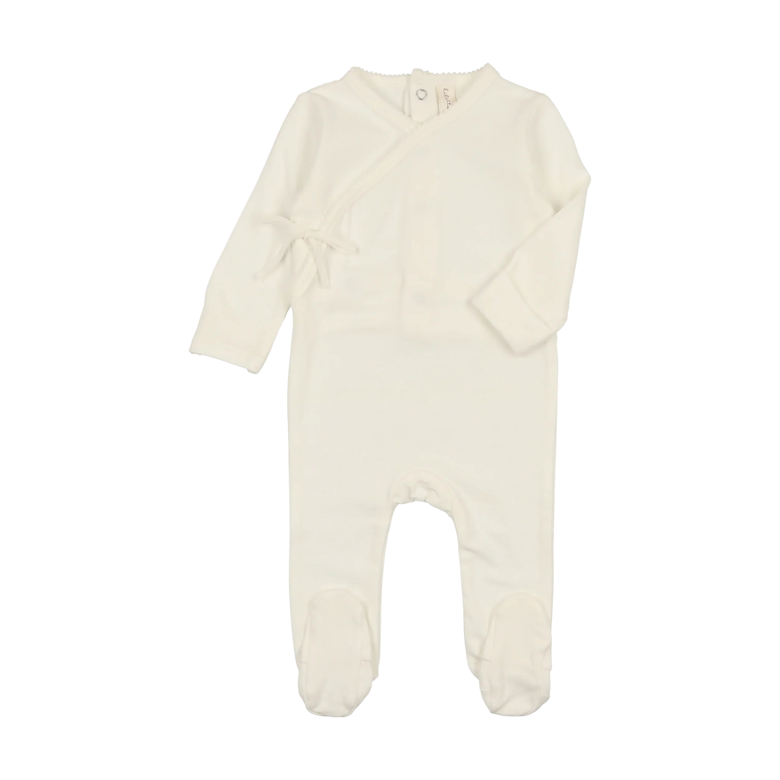 Lilette By Lil Legs Brushed Cotton Wrapover FootieClassic Winter White