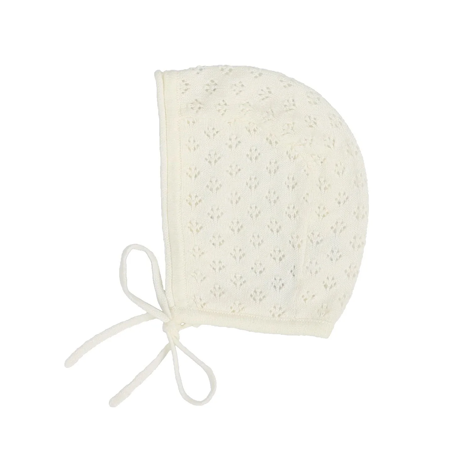 LILETTE BY LIL LEGS BY LIL LEGS IVORY KNIT POINTELLE BONNET