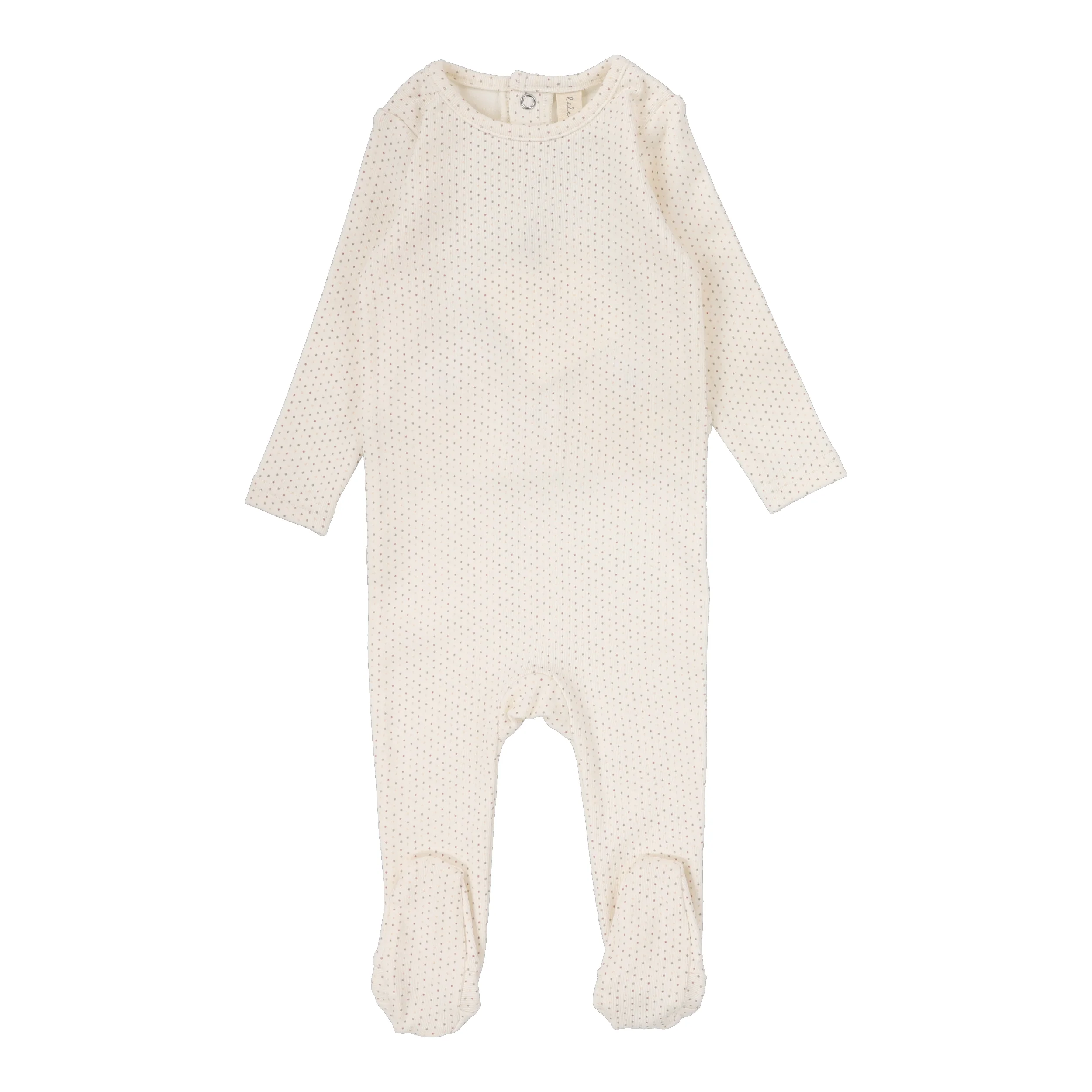 Lilette By Lil Legs Dotted Footie Cream/Pink