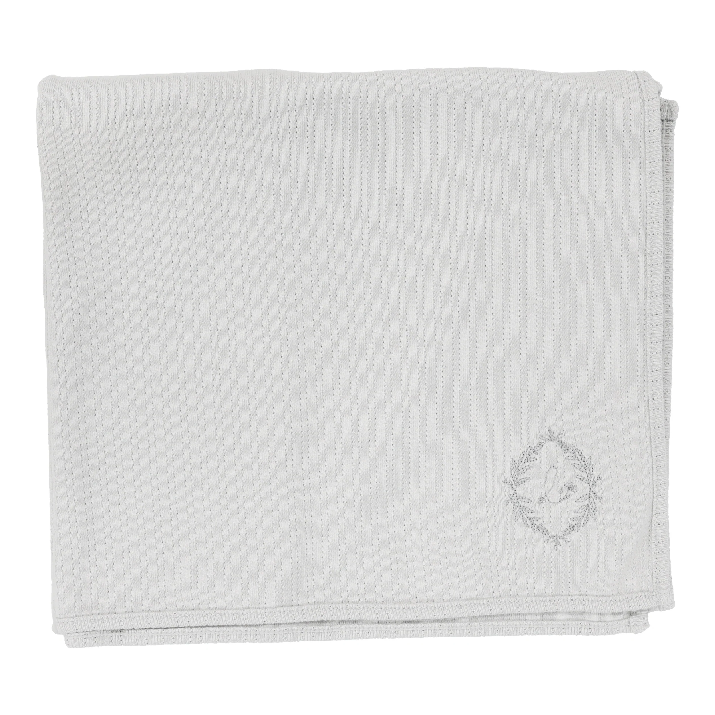 Lilette By Lil Legs Striped Pointelle Blanket Powder Blue