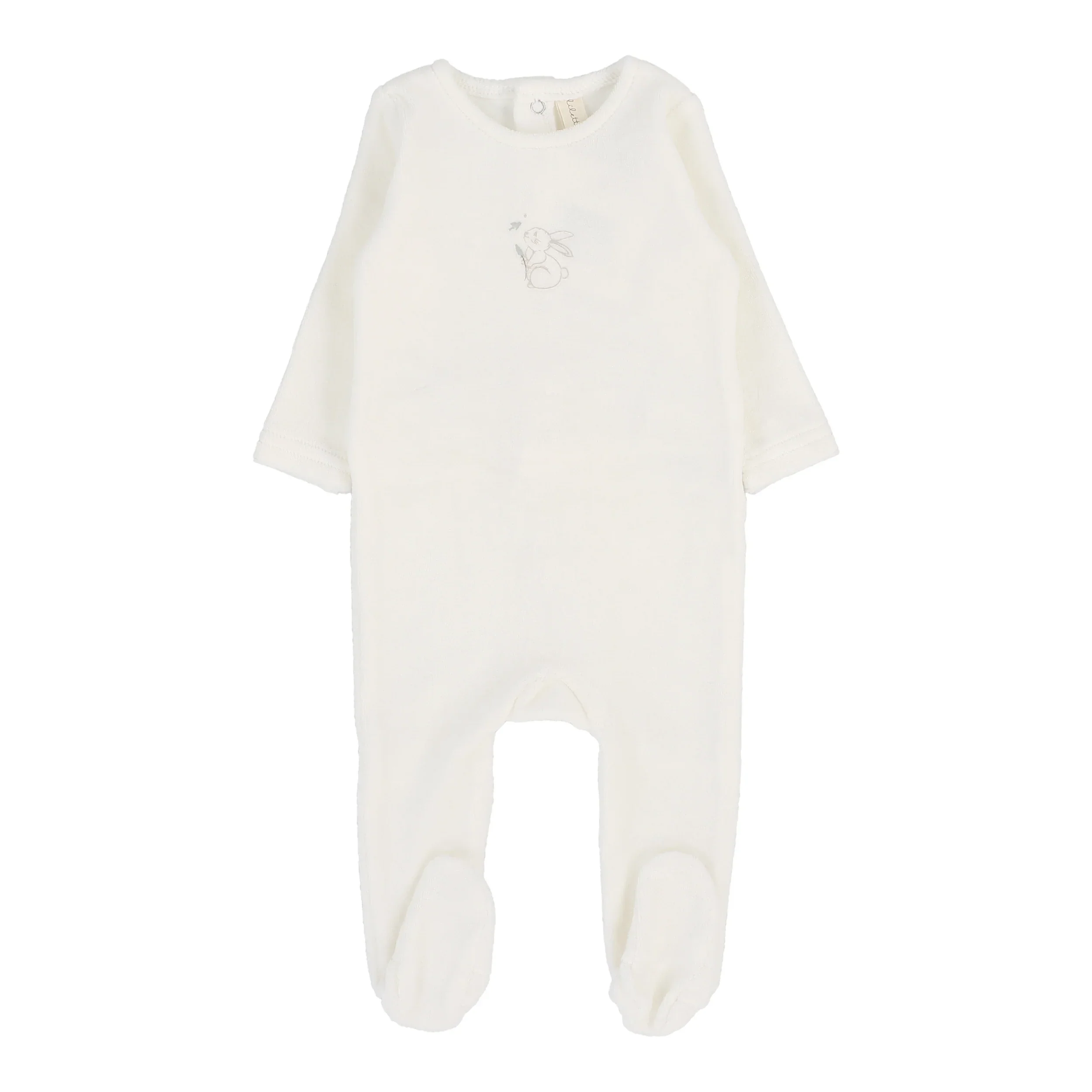 Lilette By Lil Legs Velour Forest Graphic Footie WINTER WHITE/OAT