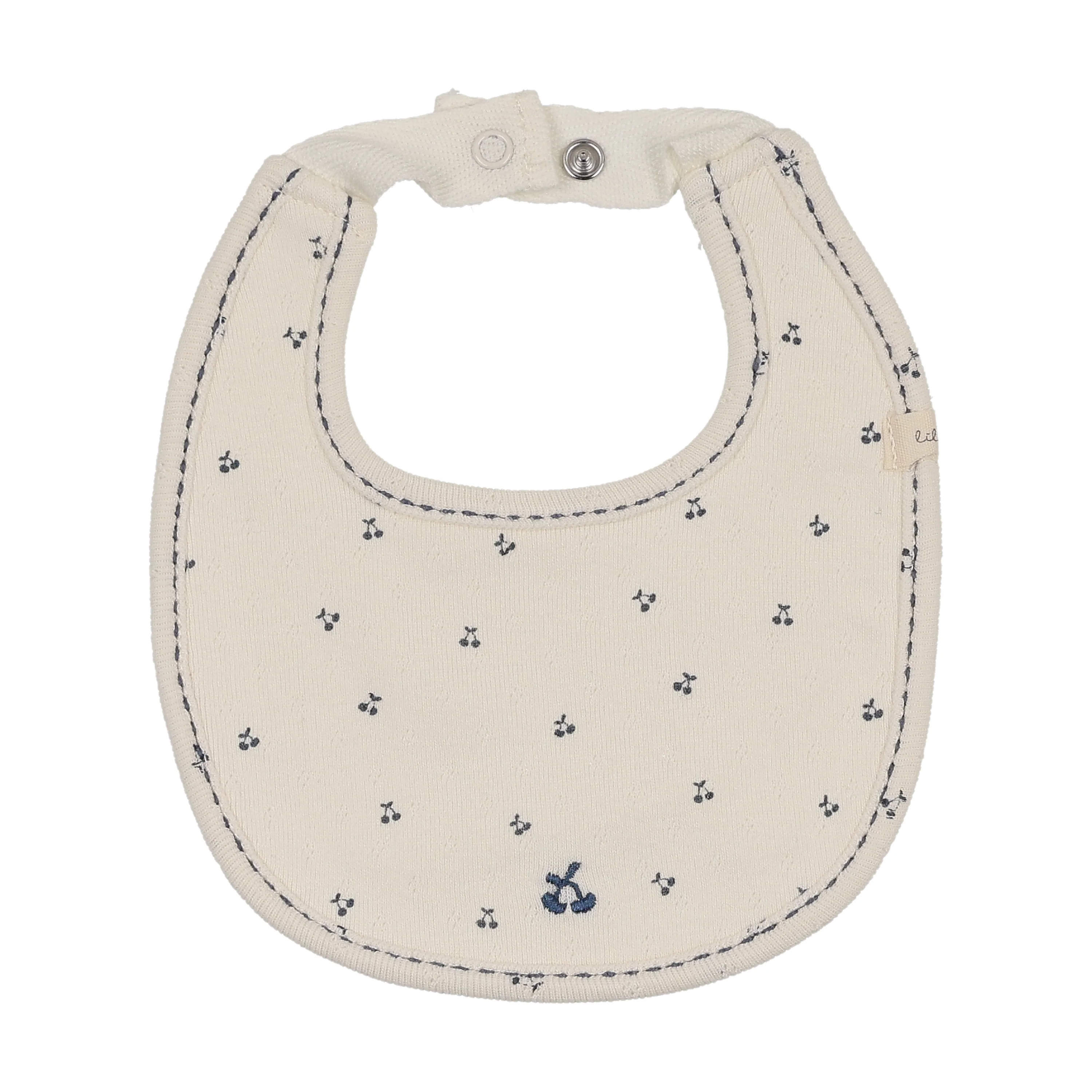 Lilette Cherry Pointelle Bib - Cream/Blue