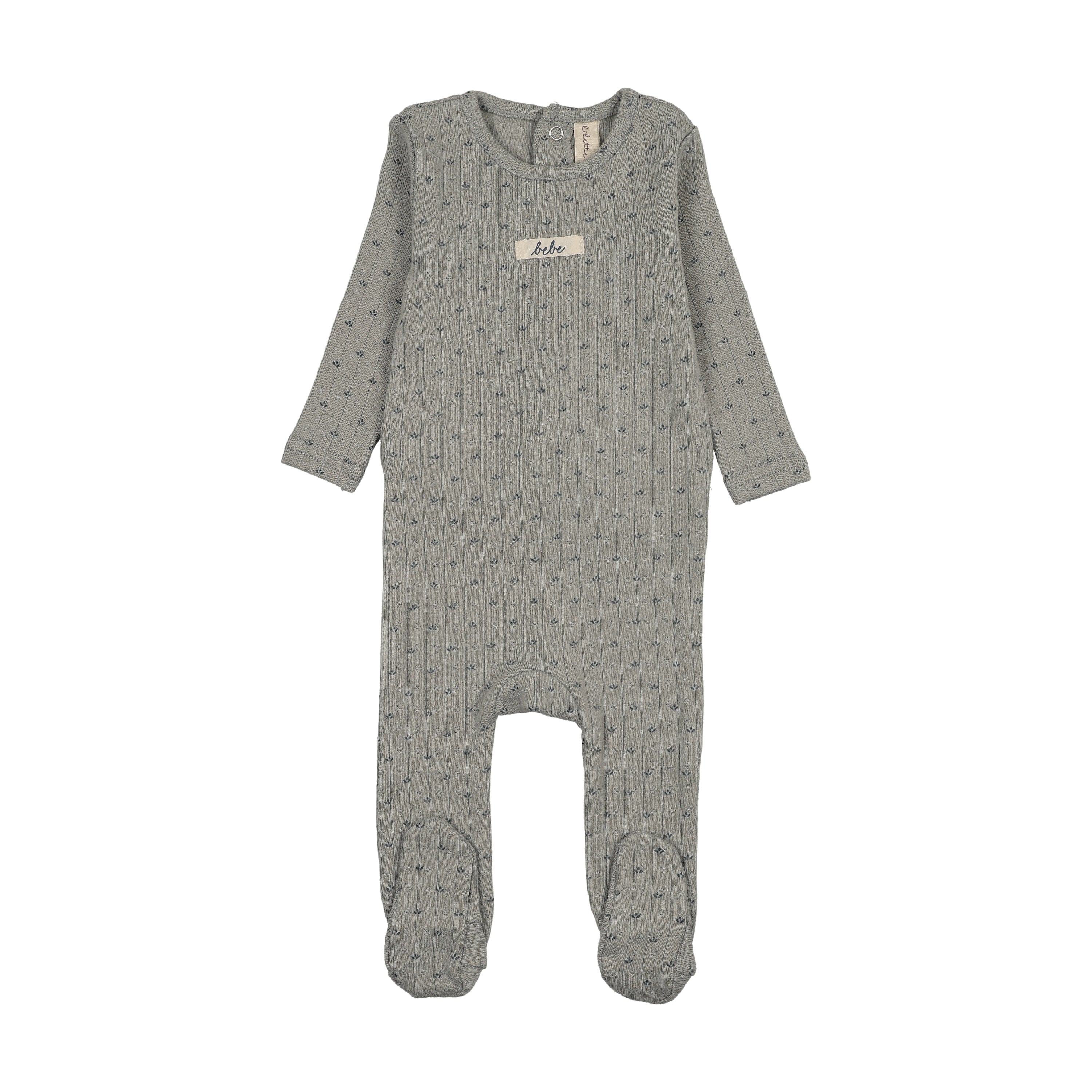Lilette Floret Print Footie - Light Blue