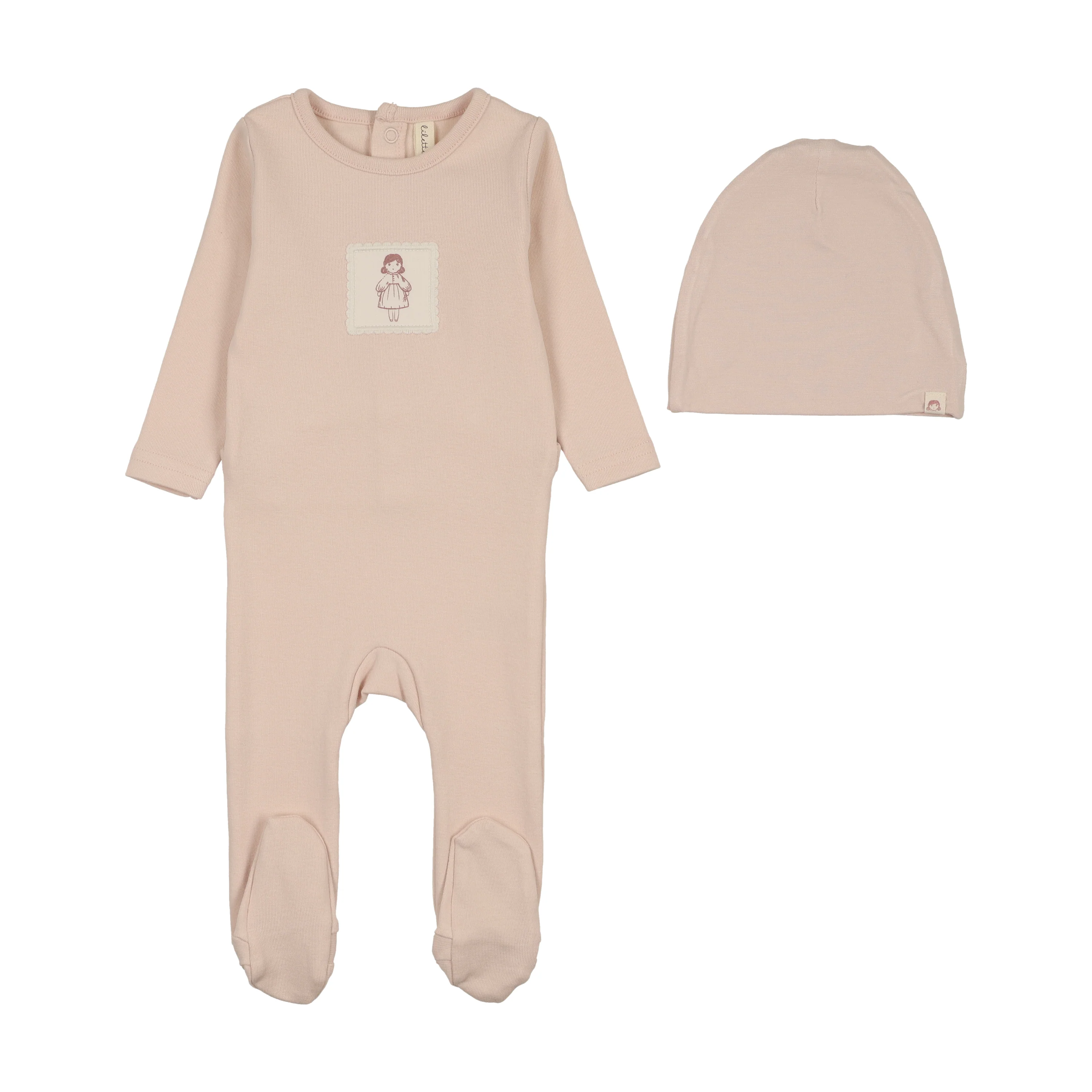 Lilette Graphic Tag Footie Set - Petal