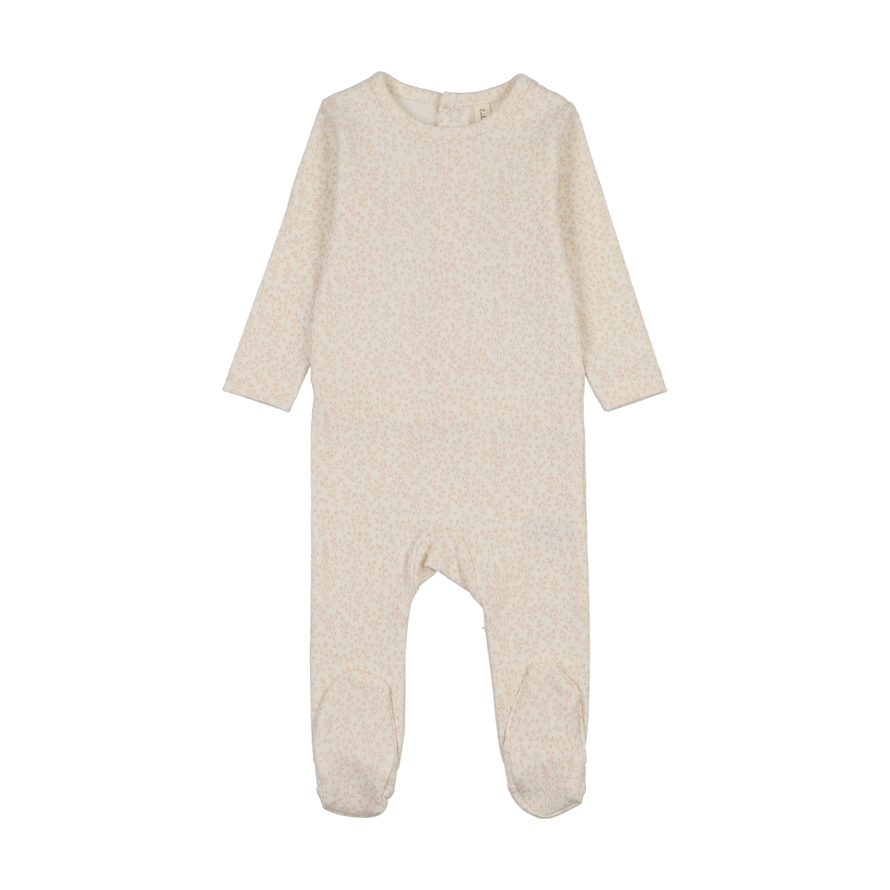 Lilette Leaf Trail Footie - Cream/Pink