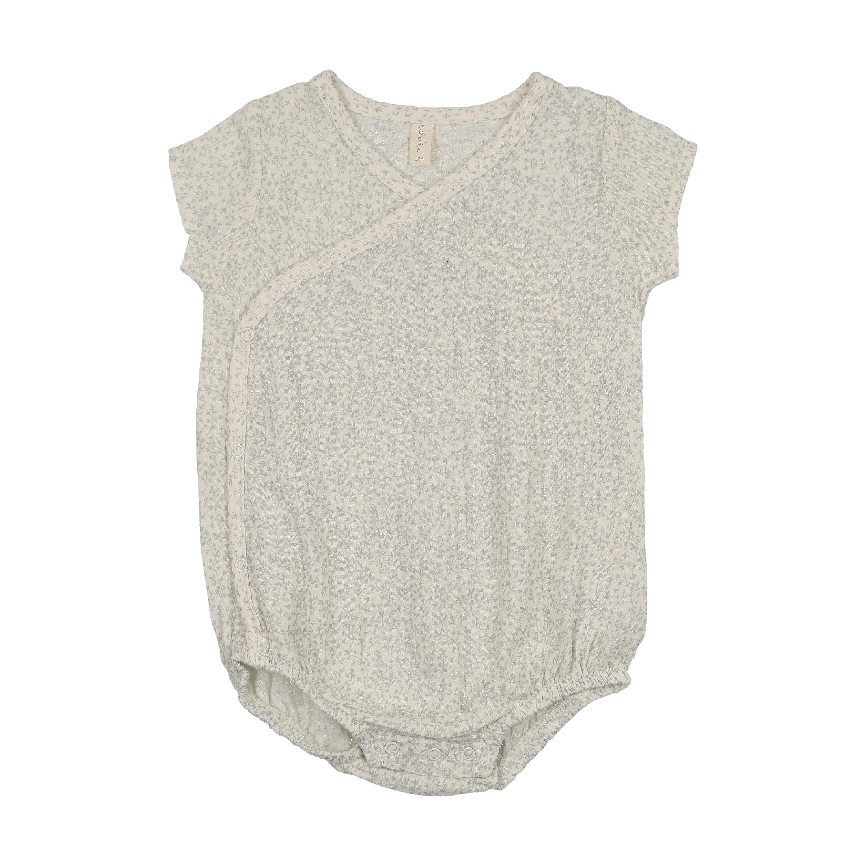 Lilette Leaf Trail Romper - Cream/Blue