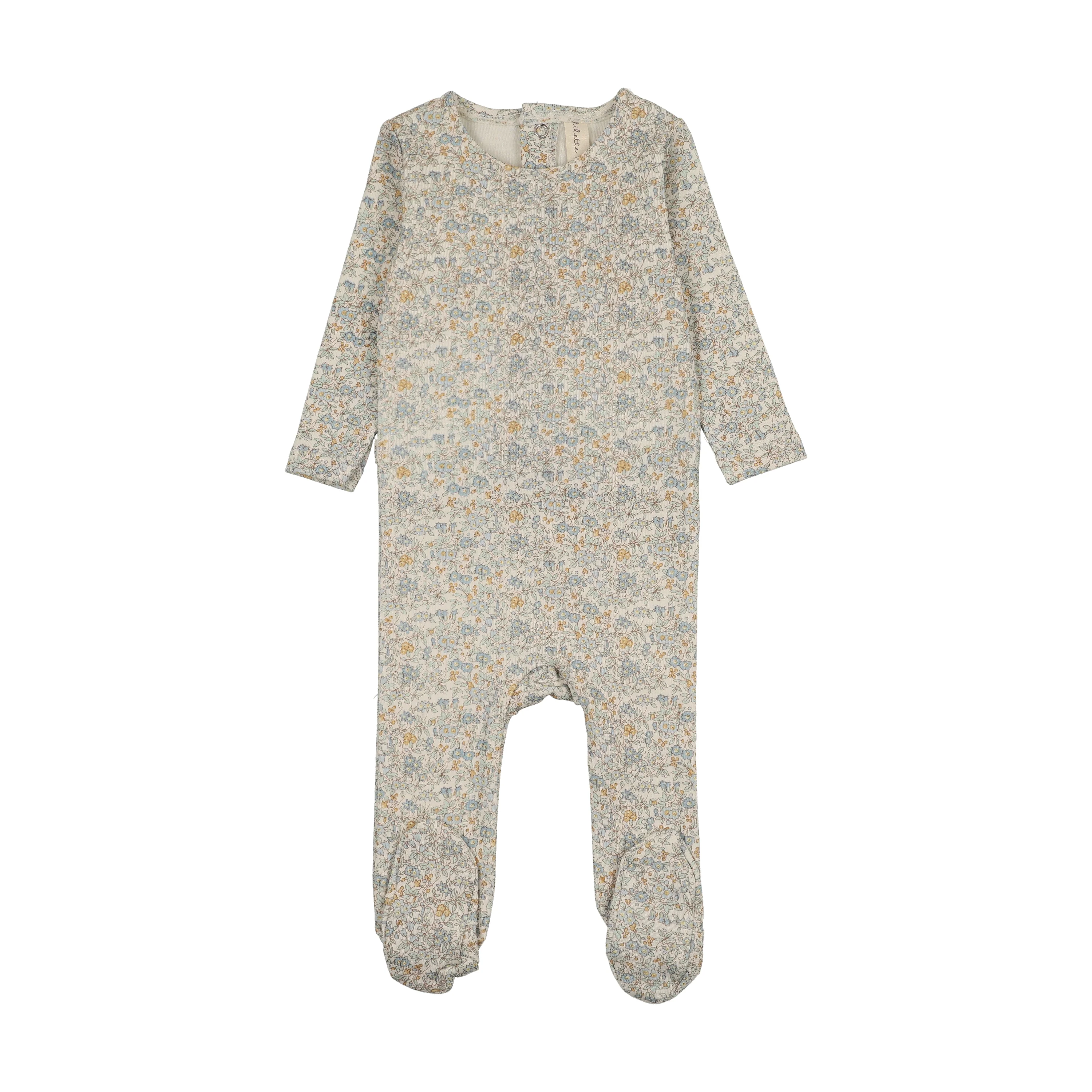 Lilette Liberty Floral Footie - Cream/Blue