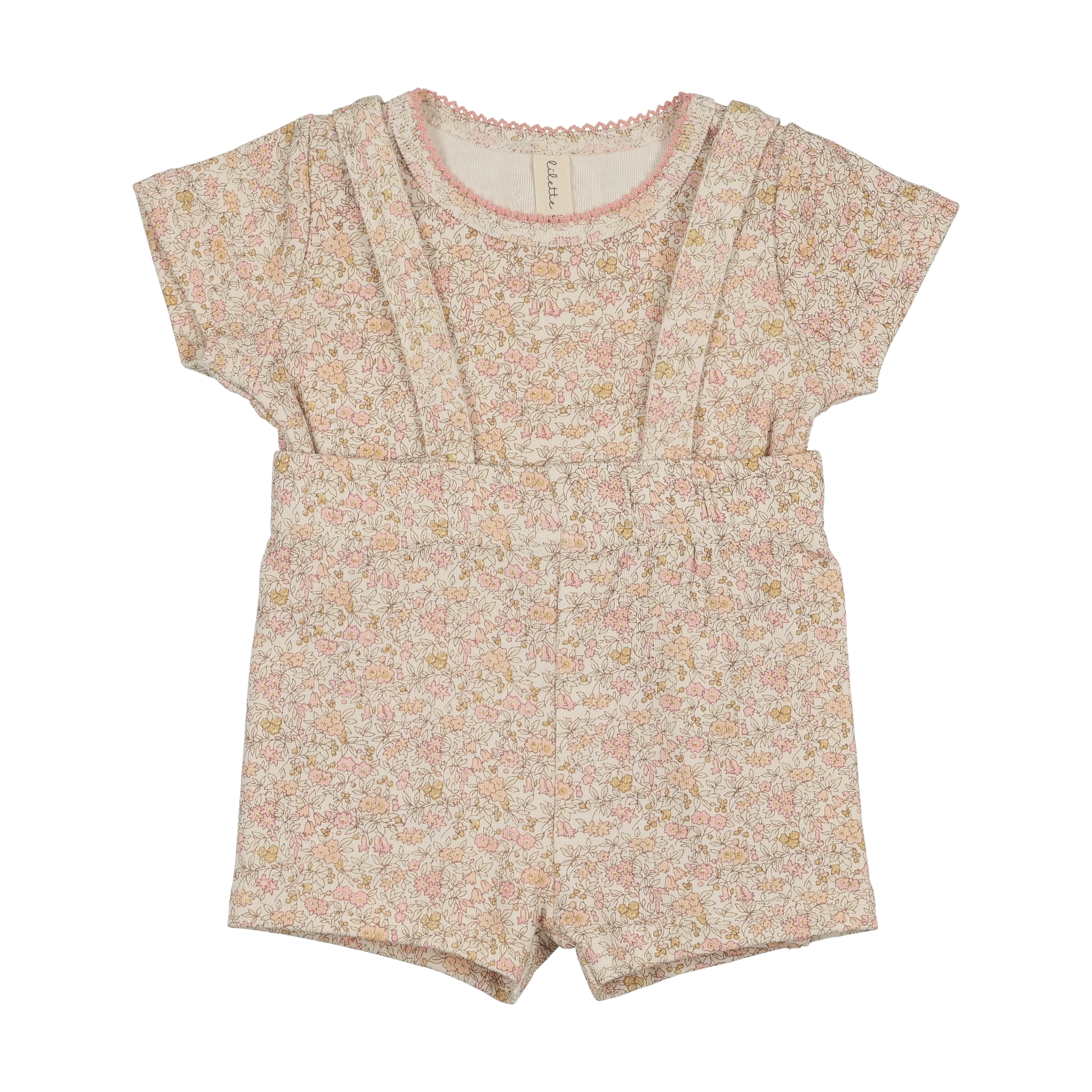 Lilette Liberty Floral Short Sleeve Set - Cream/Pink